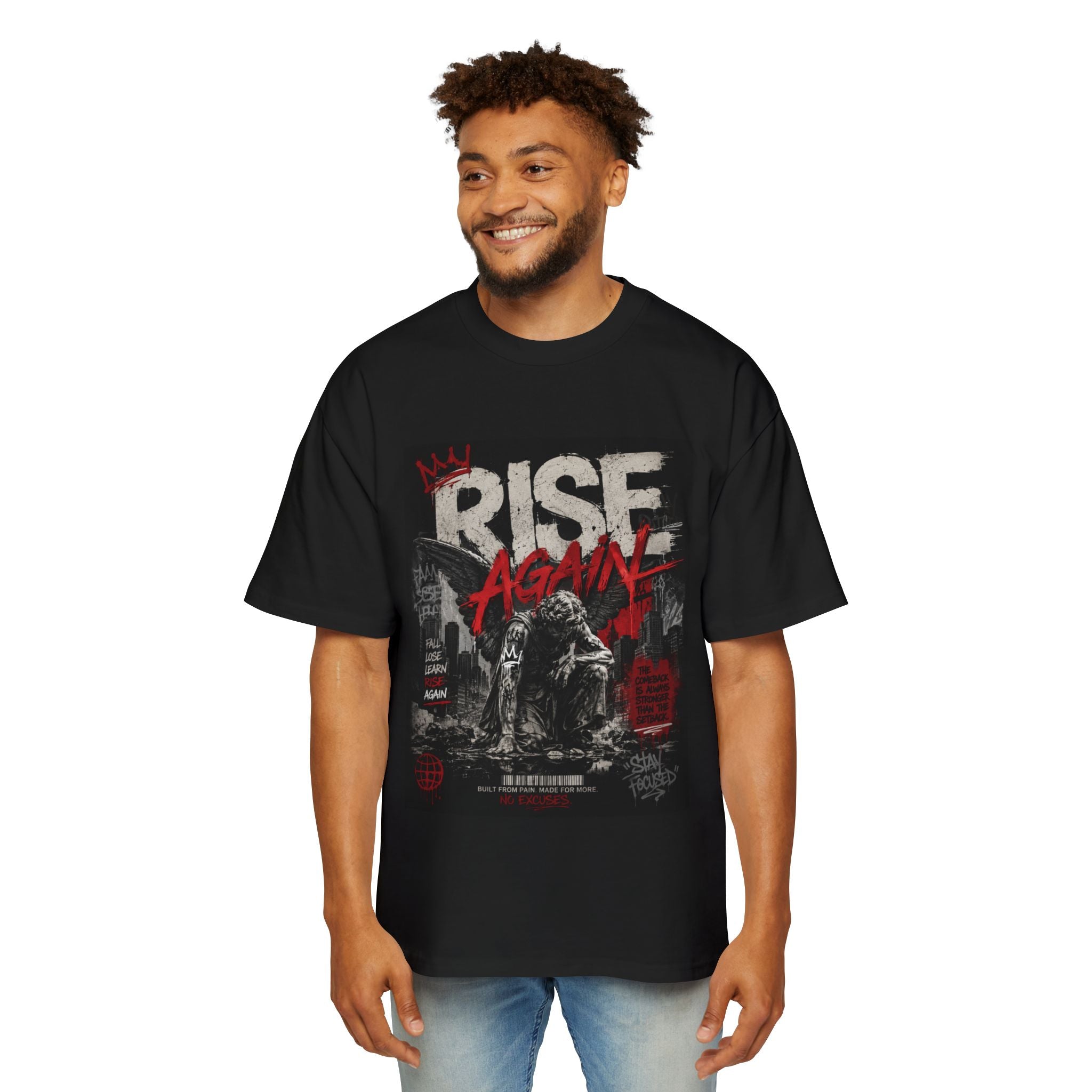 Rise Again Graphic Tee — Urban Streetwear Men’s Oversized T-Shirt