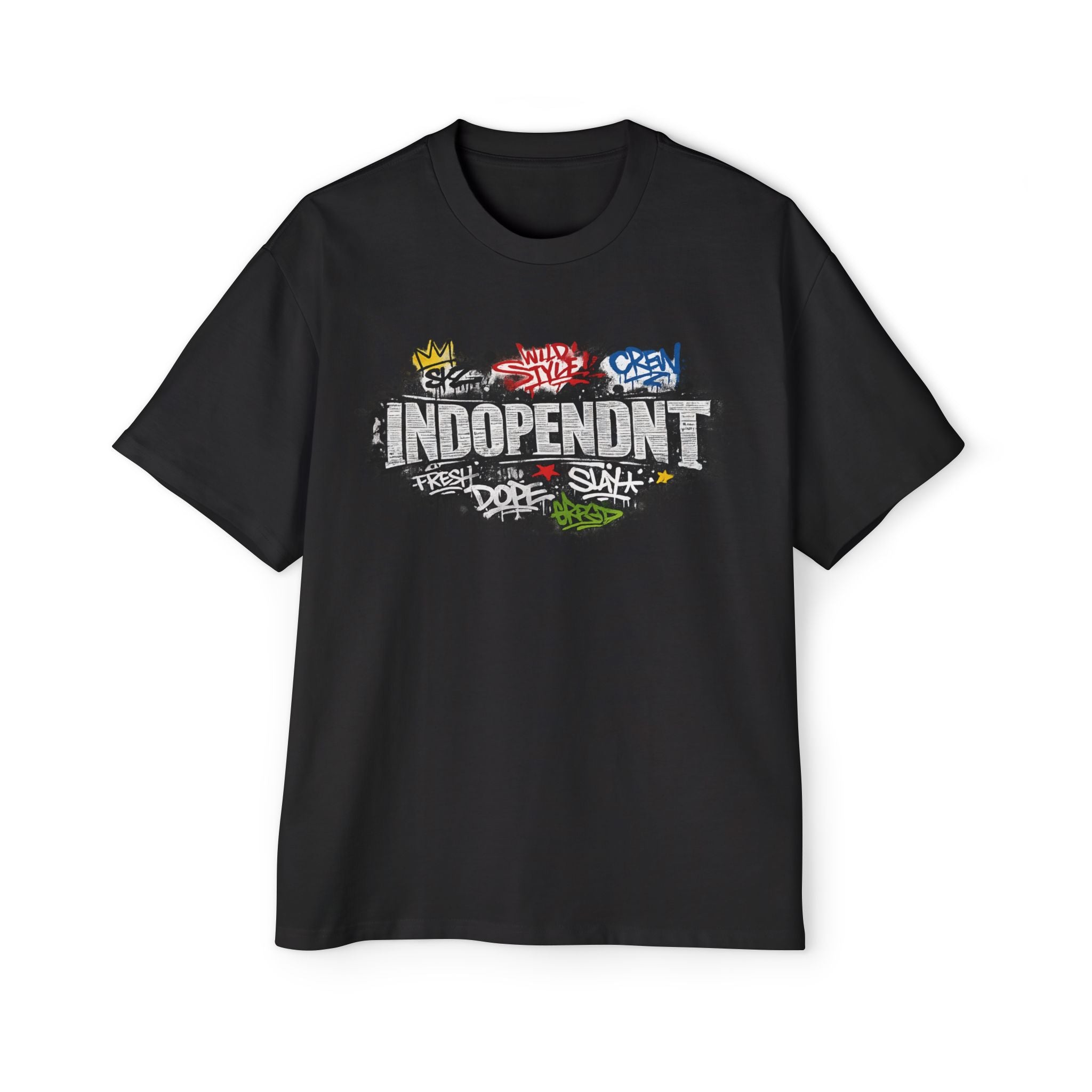 Independent Graffiti Graphic Tee — Men's Oversized Streetwear