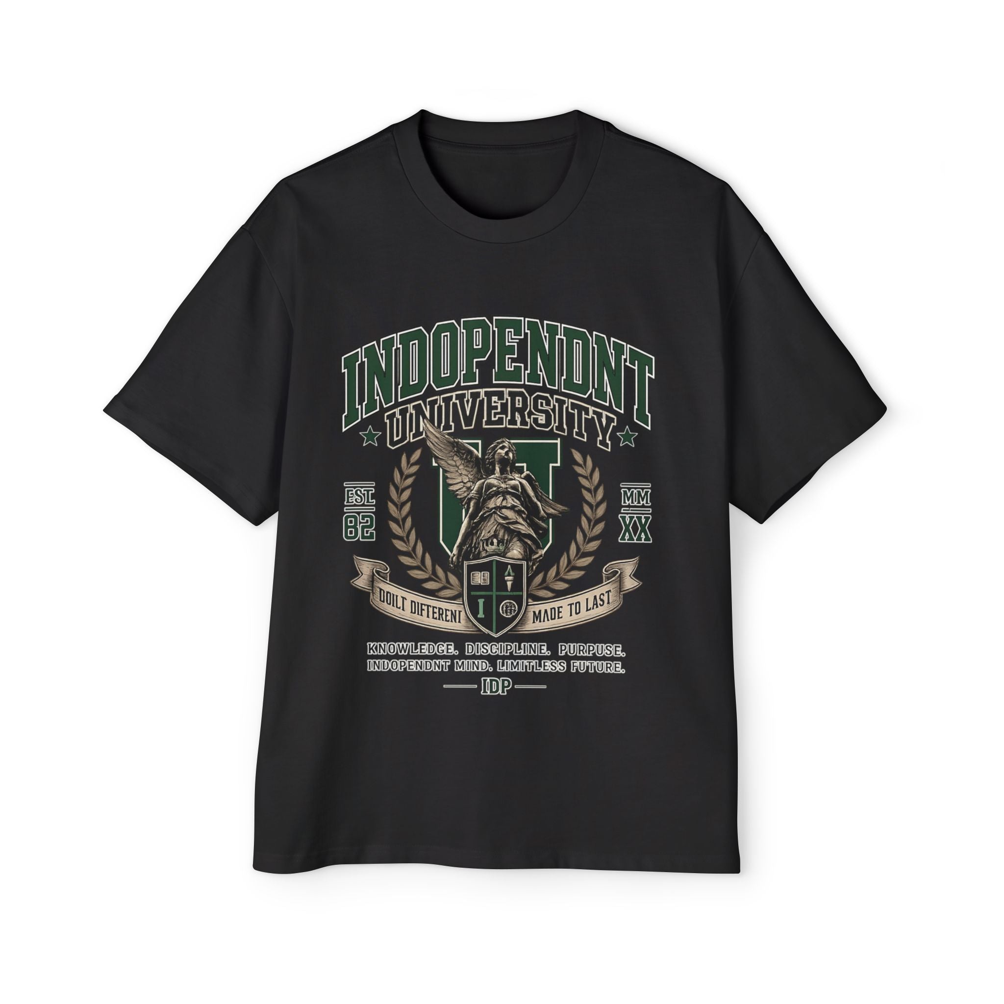 Independent University Graphic Tee — Classic Collegiate Crest T‑Shirt