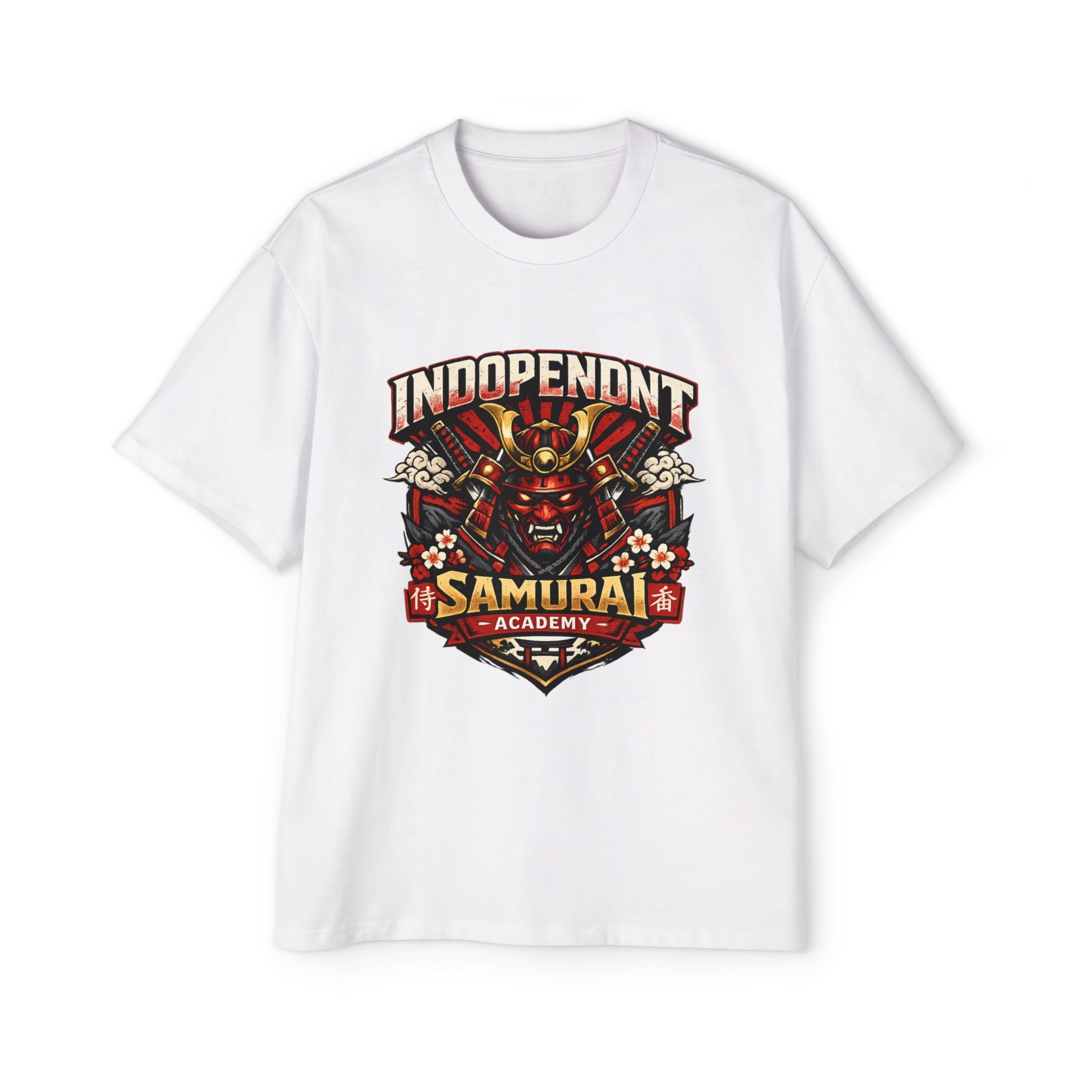 Samurai Academy Graphic Tee — "Independent" Men's Oversized T-Shirt