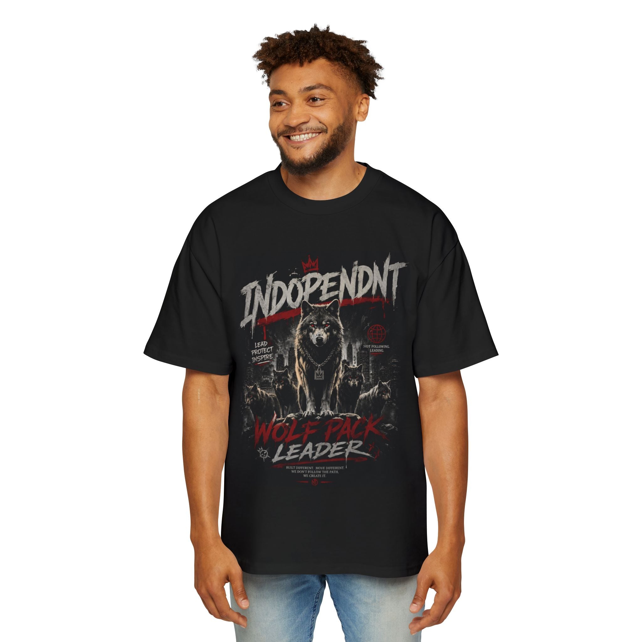 Wolf Pack Leader Tee — "Independent" Graphic Men's T-Shirt