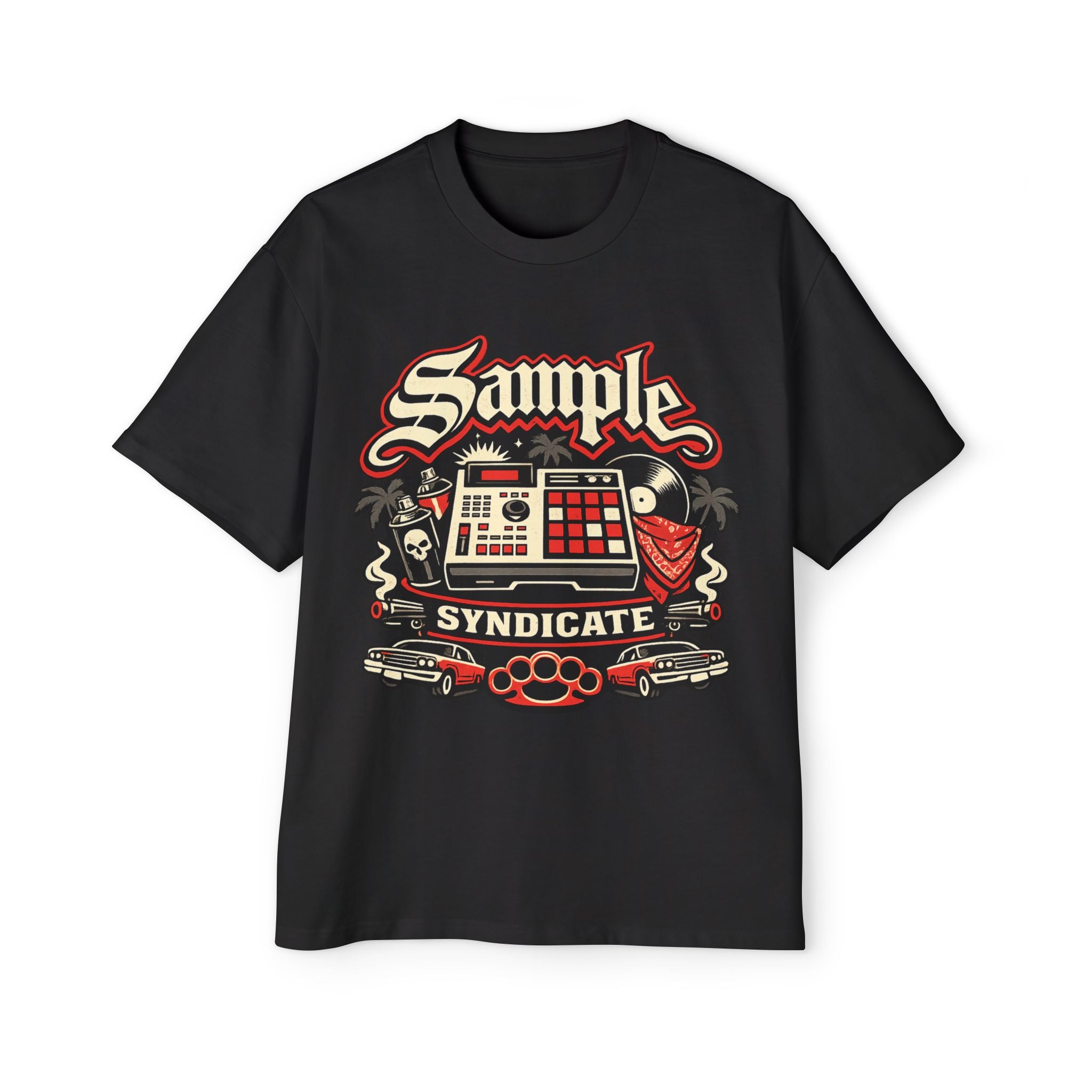 Sample Syndicate Tee — Vintage Cash Register Graphic Men’s T‑Shirt