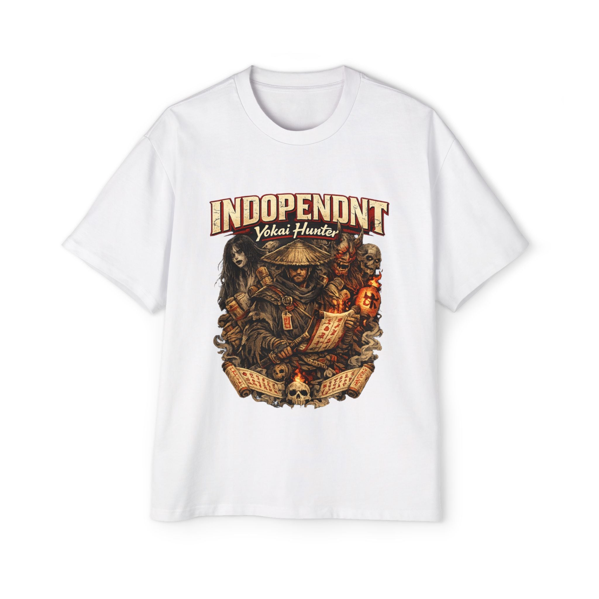 Indopendent Yoka Hunter Graphic Tee — Samurai Skull Vintage Streetwear