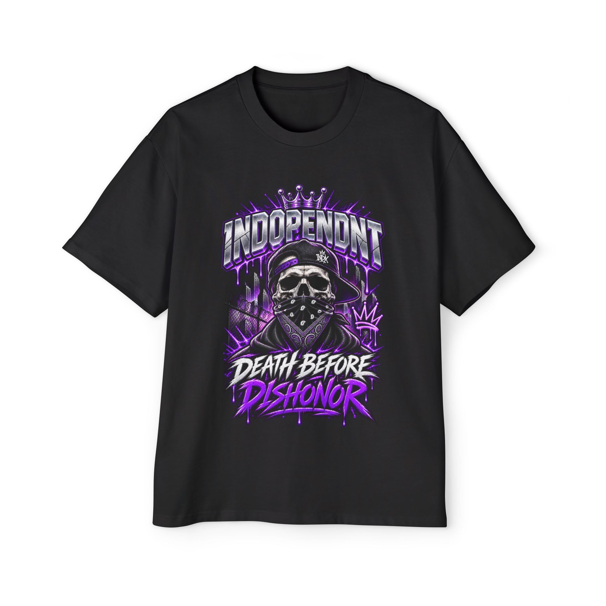 Death Before Dishonor Skull Tee — Indopendent Graphic Men's Oversized T‑Shirt