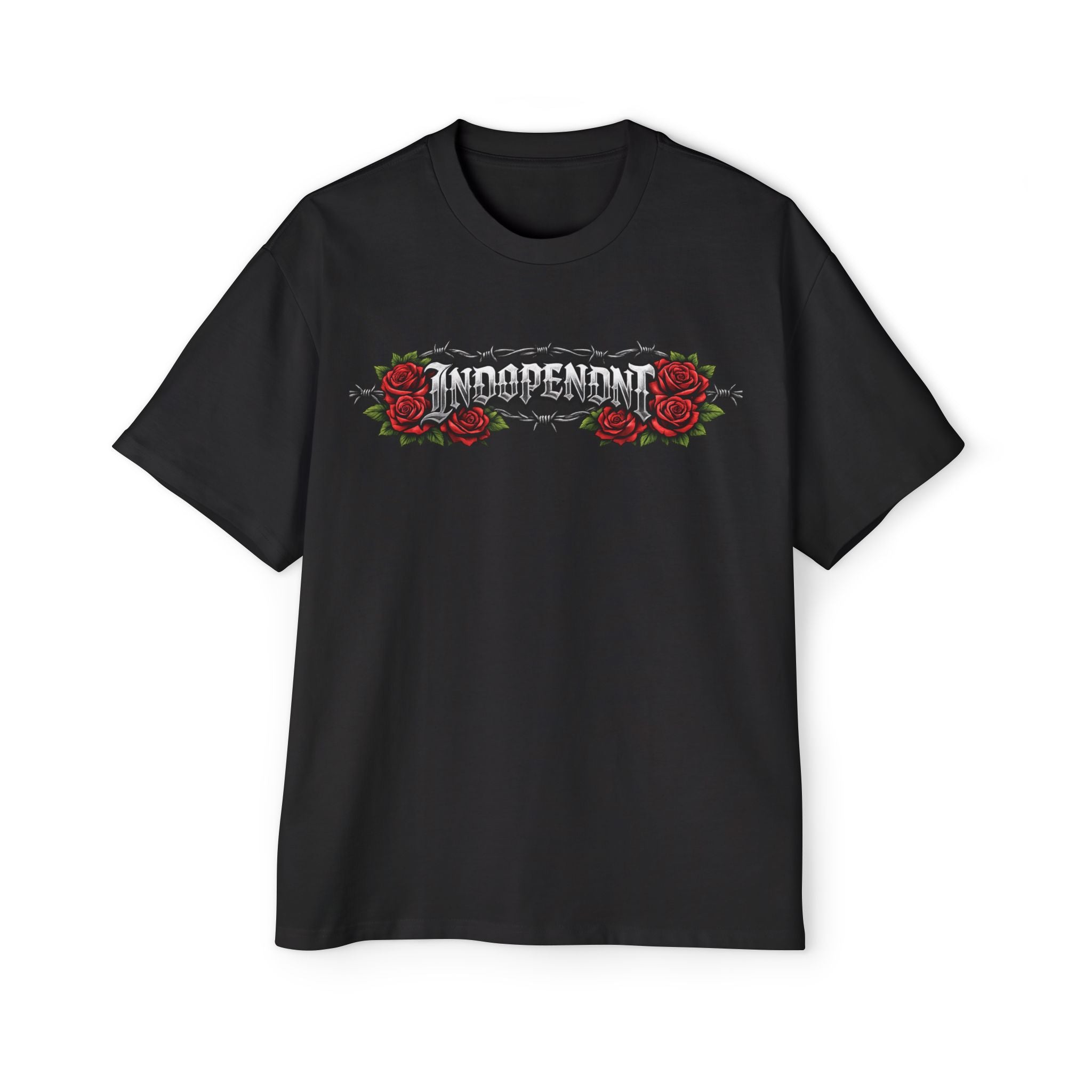 Independent Rose Graphic Tee — Men's Oversized Streetwear