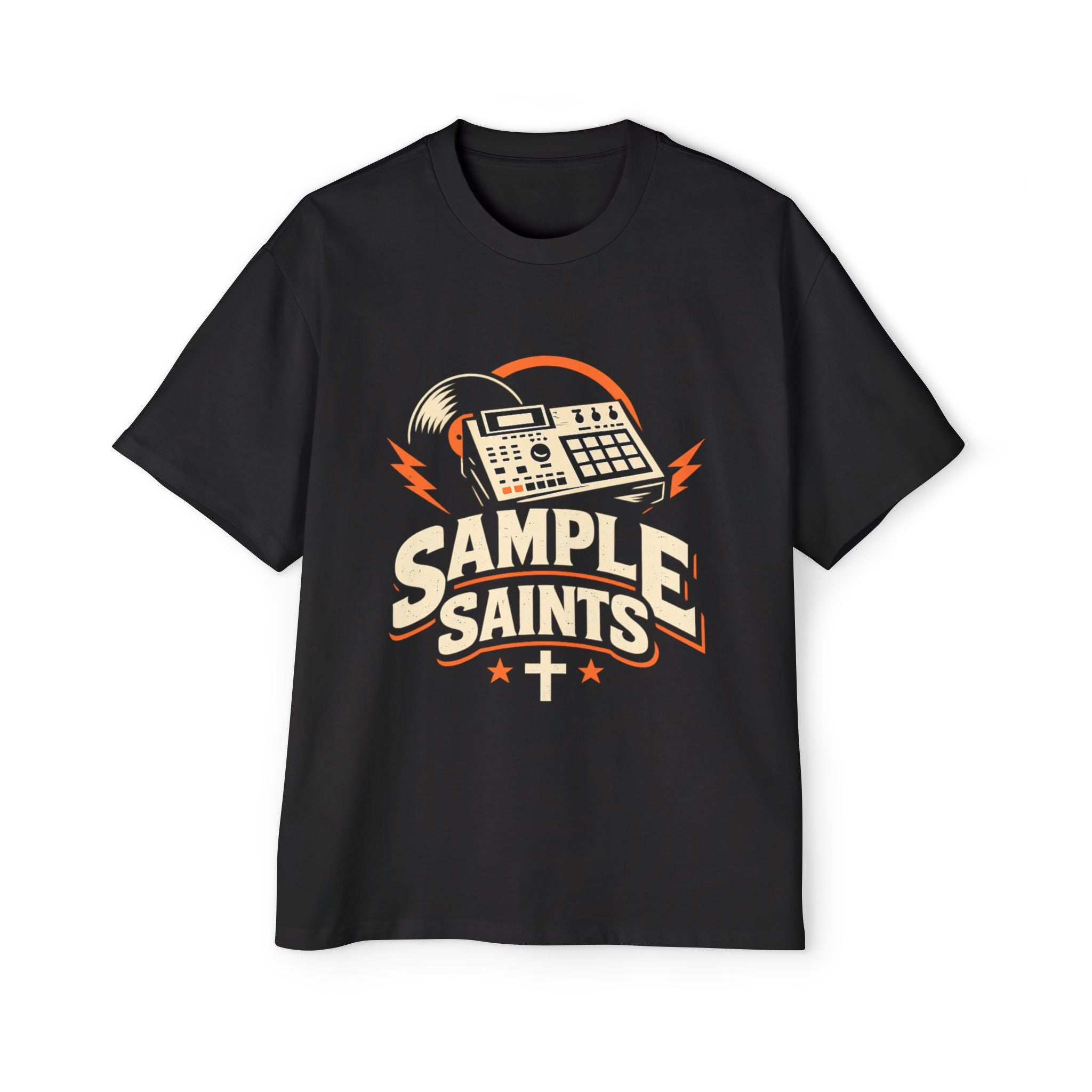 Sample Saints Tee — Retro Drum Machine Music Tee for Producers & DJs