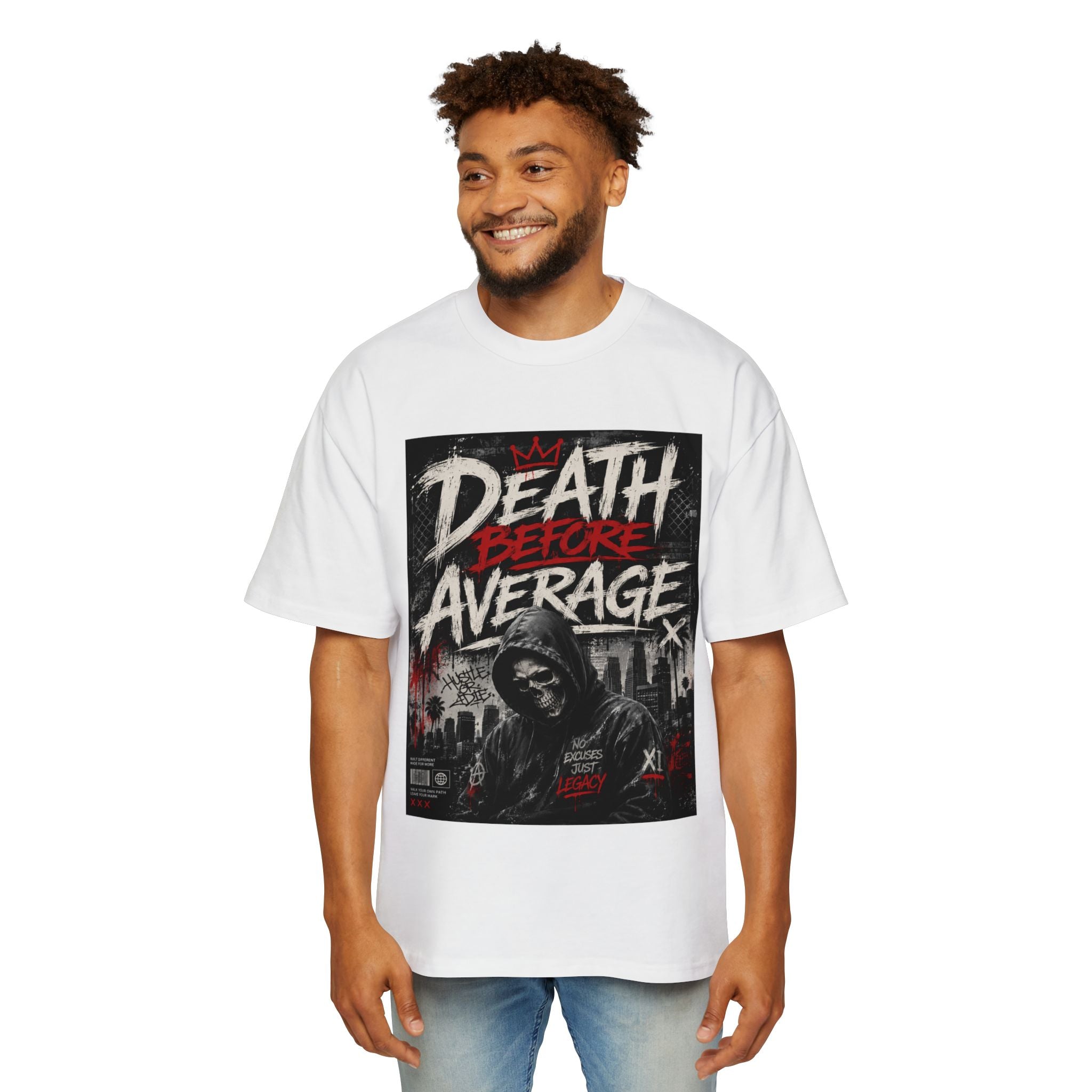 Death Before Average Graphic Tee — Men's Oversized Streetwear