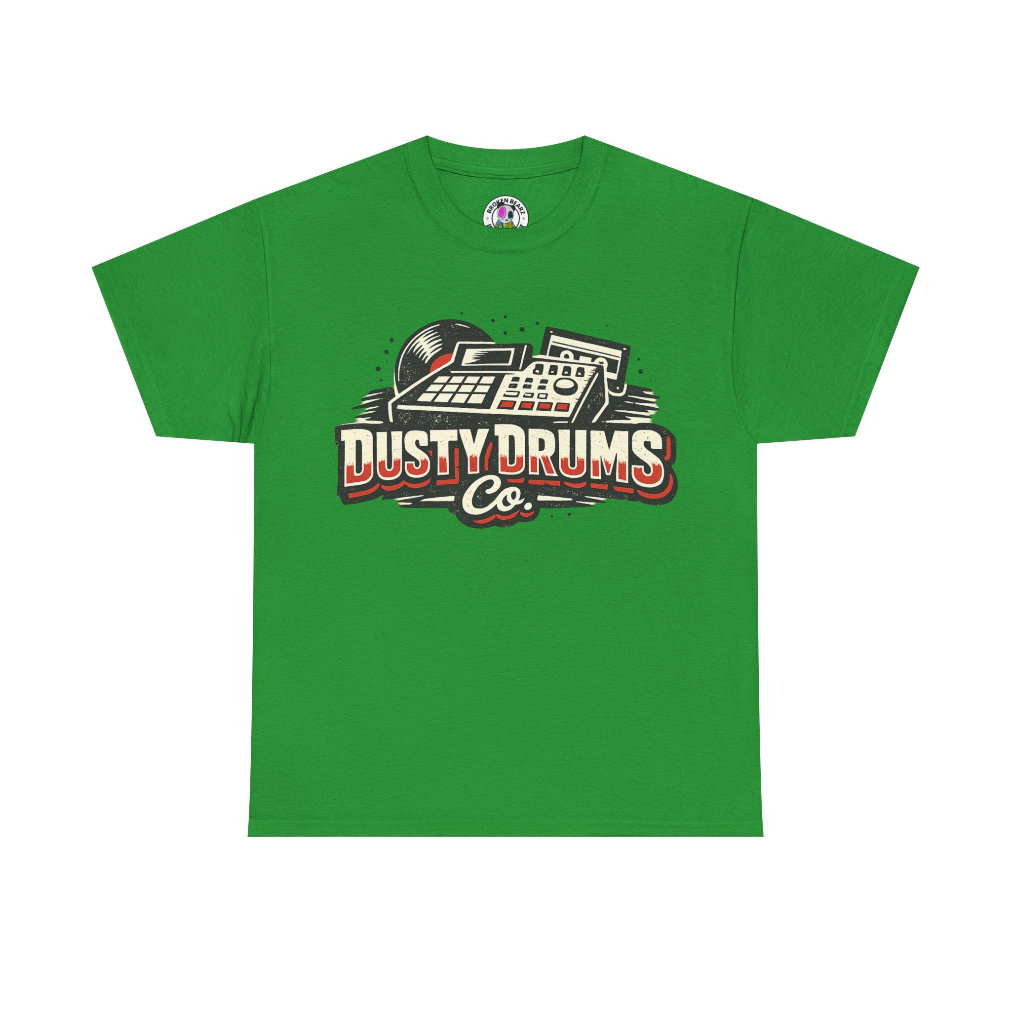 Dusty Drums Co. Graphic Tee — Vintage Drum Machine & Vinyl Logo T-Shirt