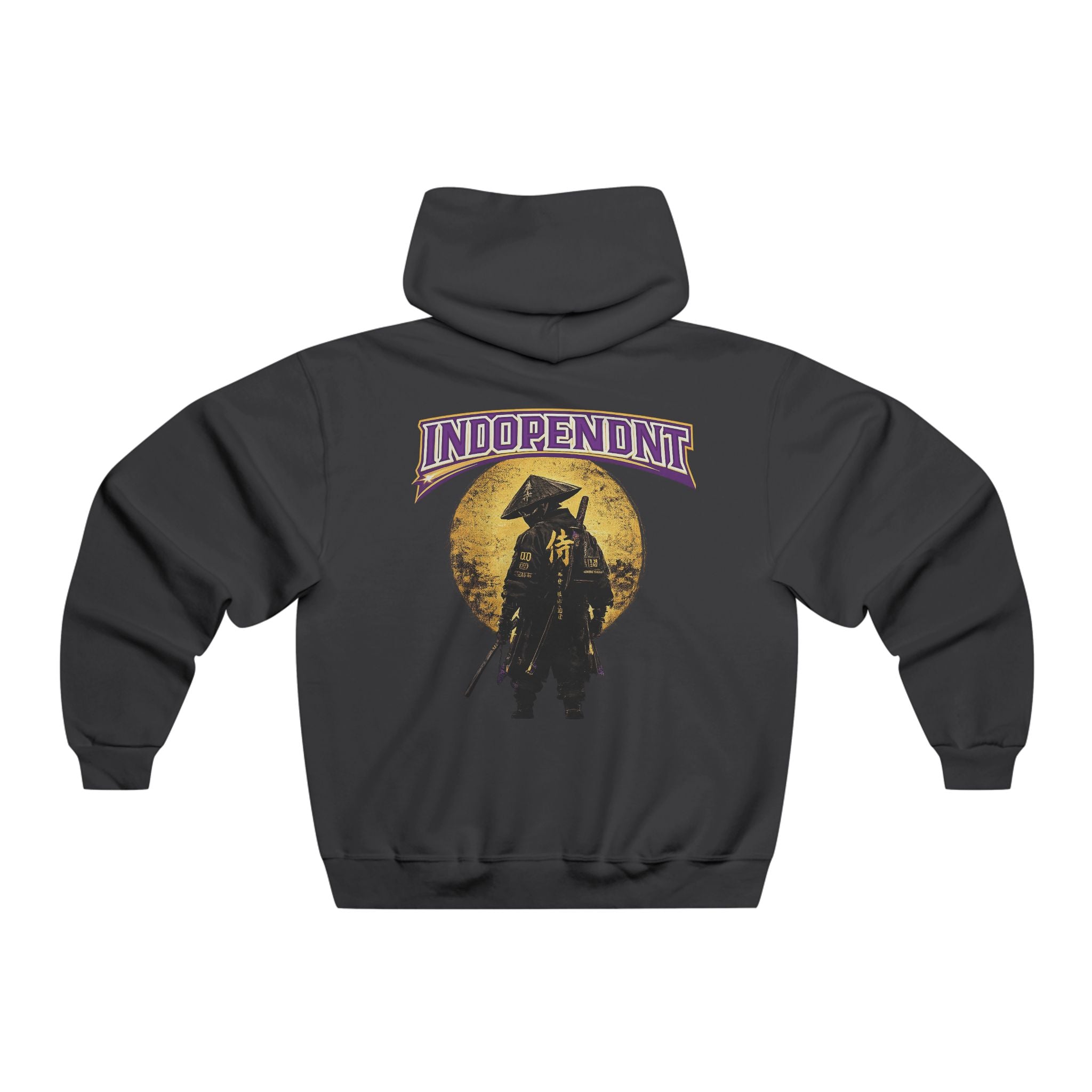 Samurai Moon Hoodie — "Independent" Graphic Hooded Sweatshirt