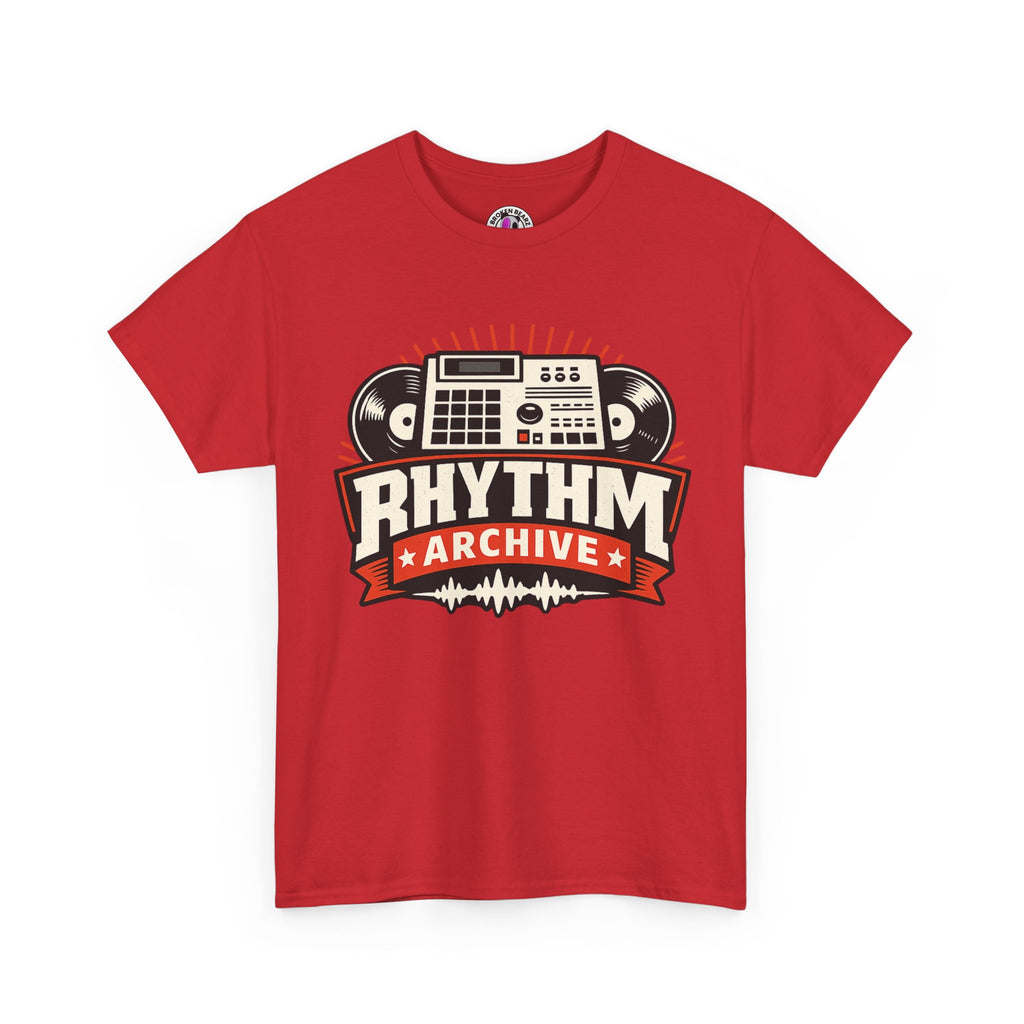 Rhythm Archive Tee — Vintage Boombox Music Logo T‑Shirt