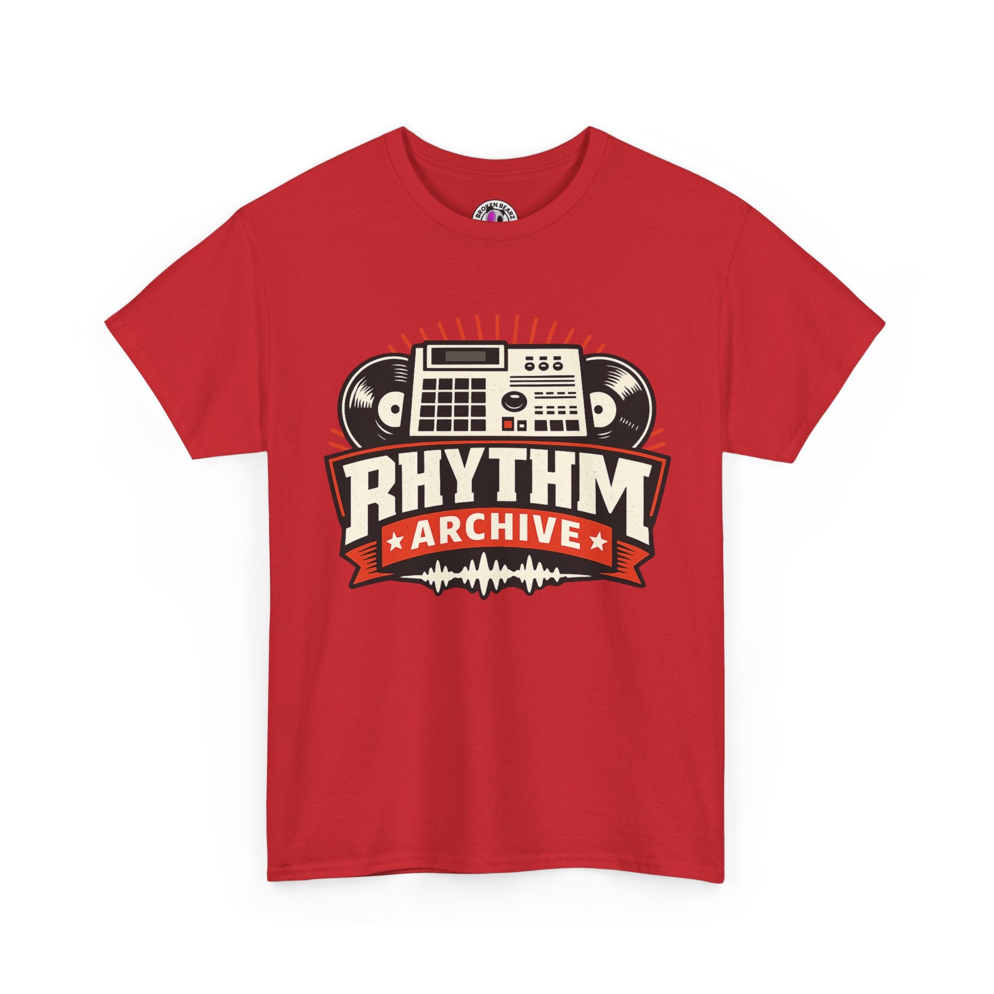 Rhythm Archive Tee — Vintage Boombox Music Logo T‑Shirt