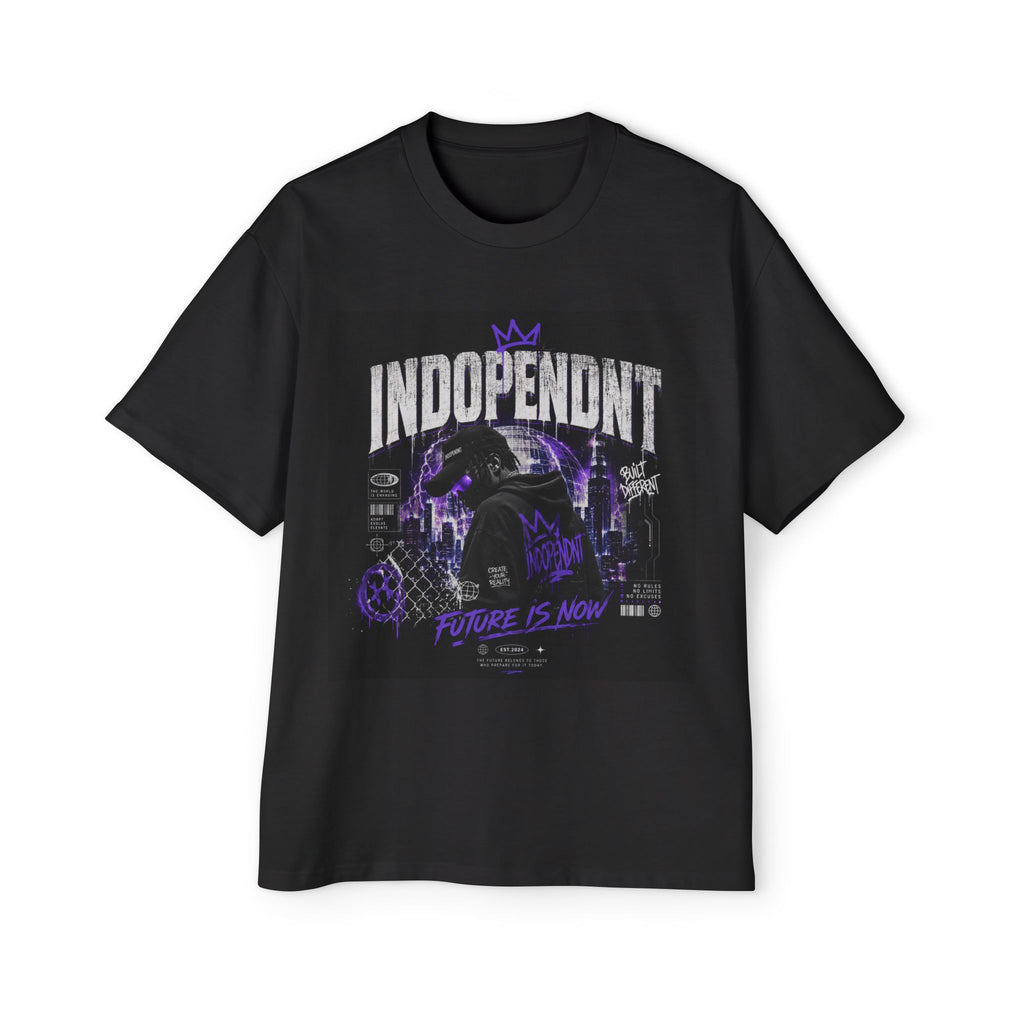 Independent Futuristic Graphic Tee — "Future Is Now" Oversized Men's T-Shirt