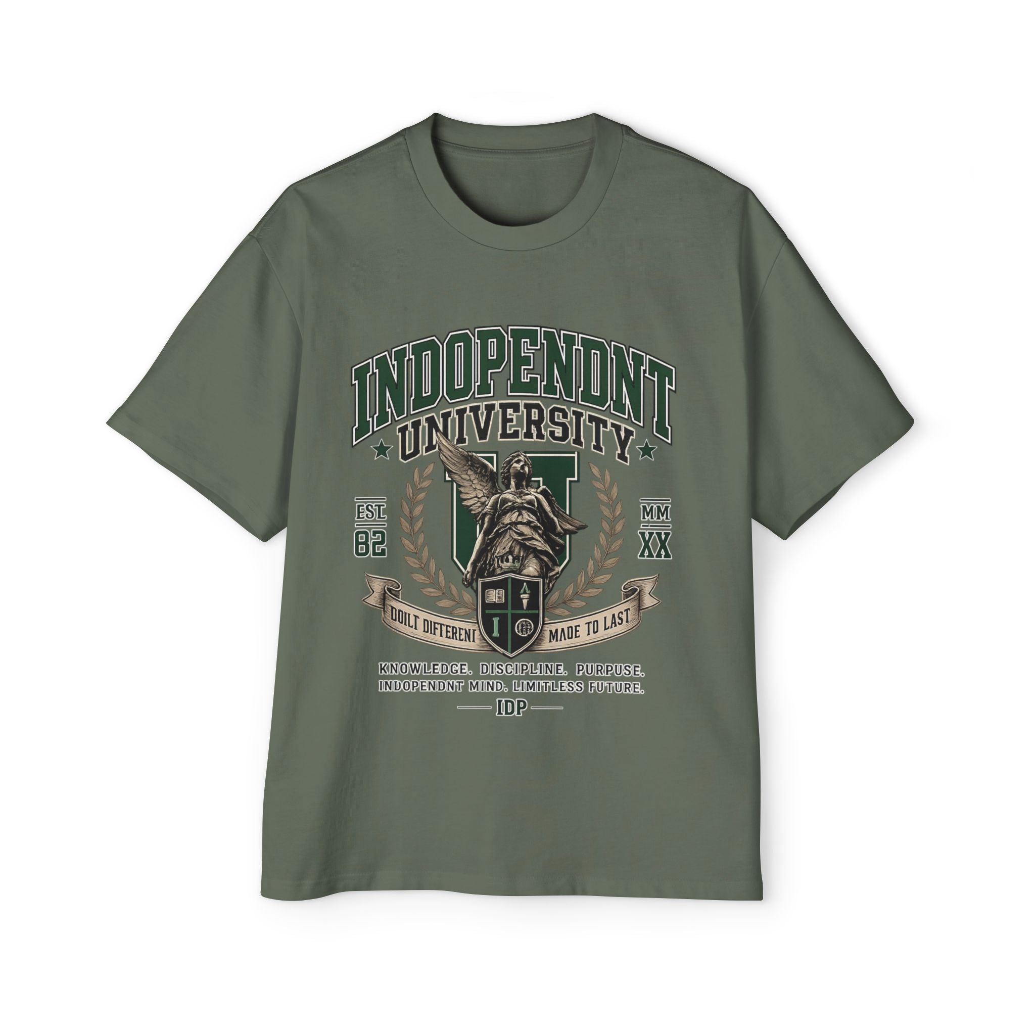 Independent University Graphic Tee — Classic Collegiate Crest T‑Shirt