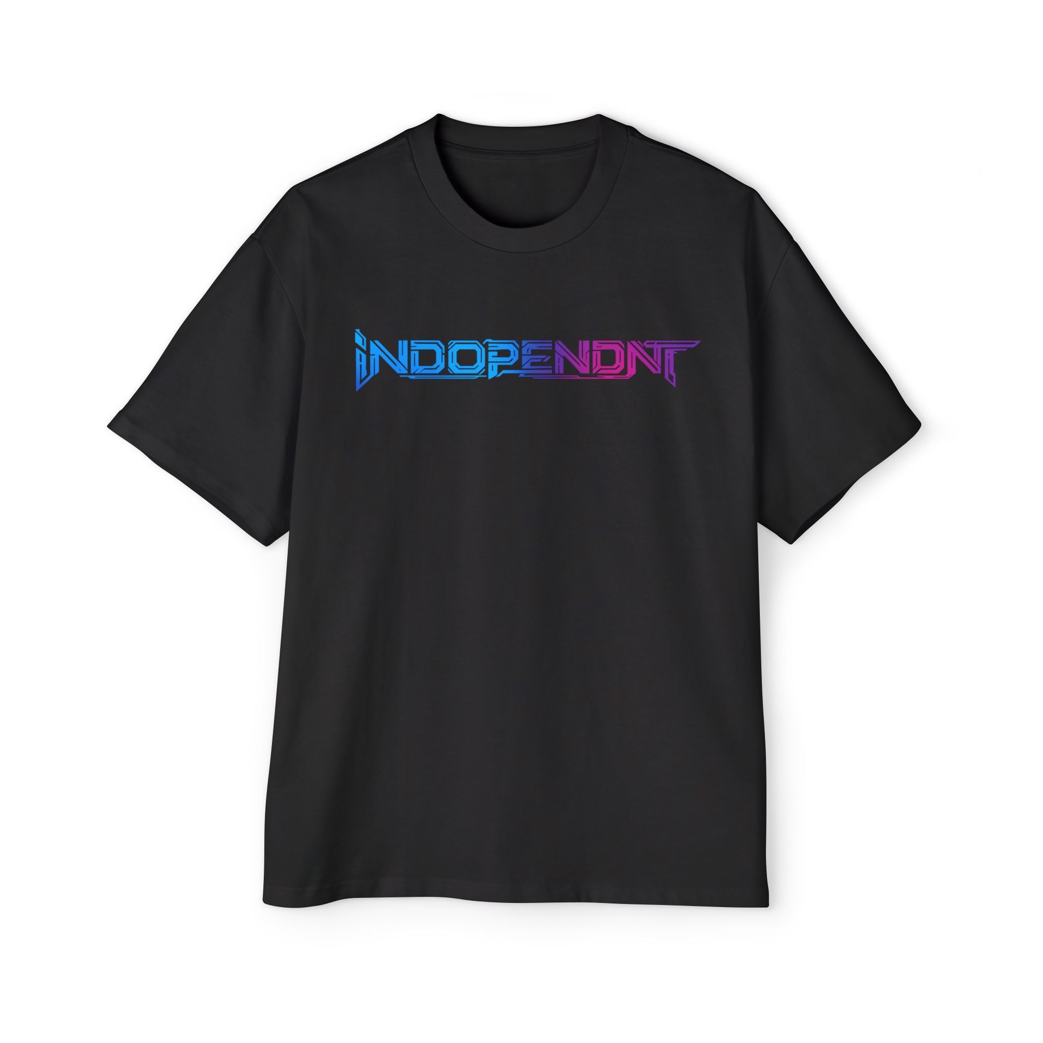 Independent Chrome Logo Tee — Retro Futuristic Graphic T-Shirt