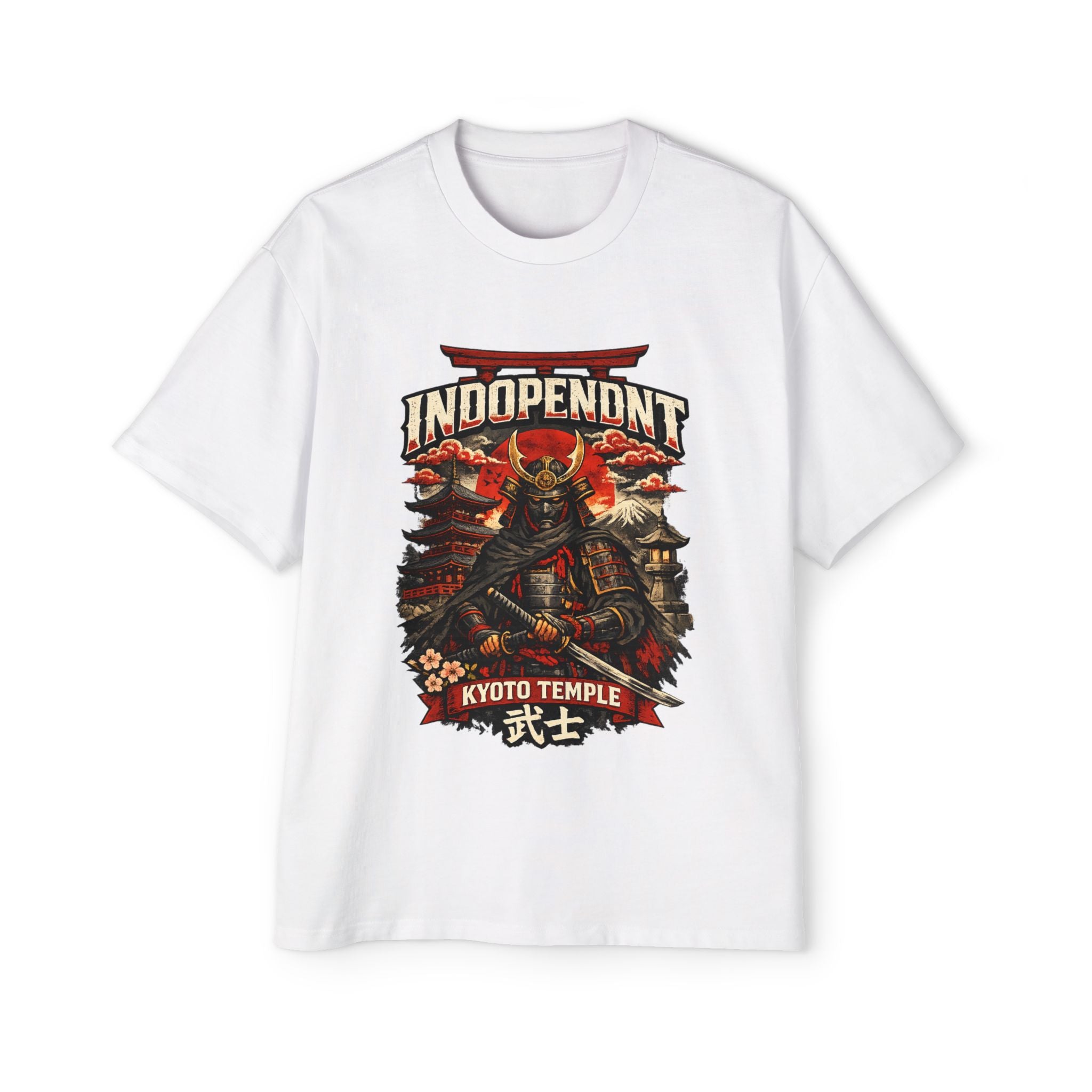 Samurai Kyoto Temple Tee — Independent Graphic Men's Oversized Shirt