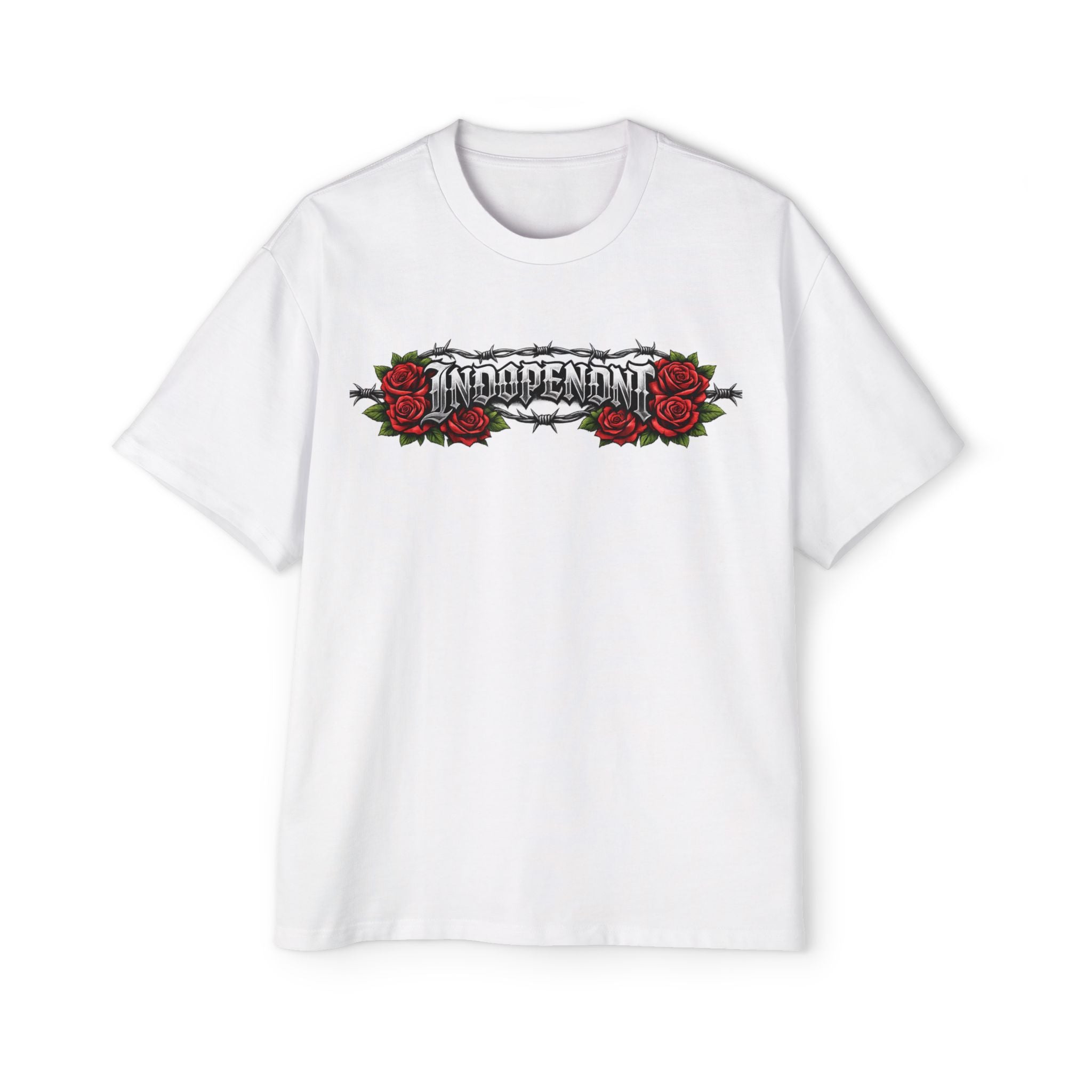 Independent Rose Graphic Tee — Men's Oversized Streetwear