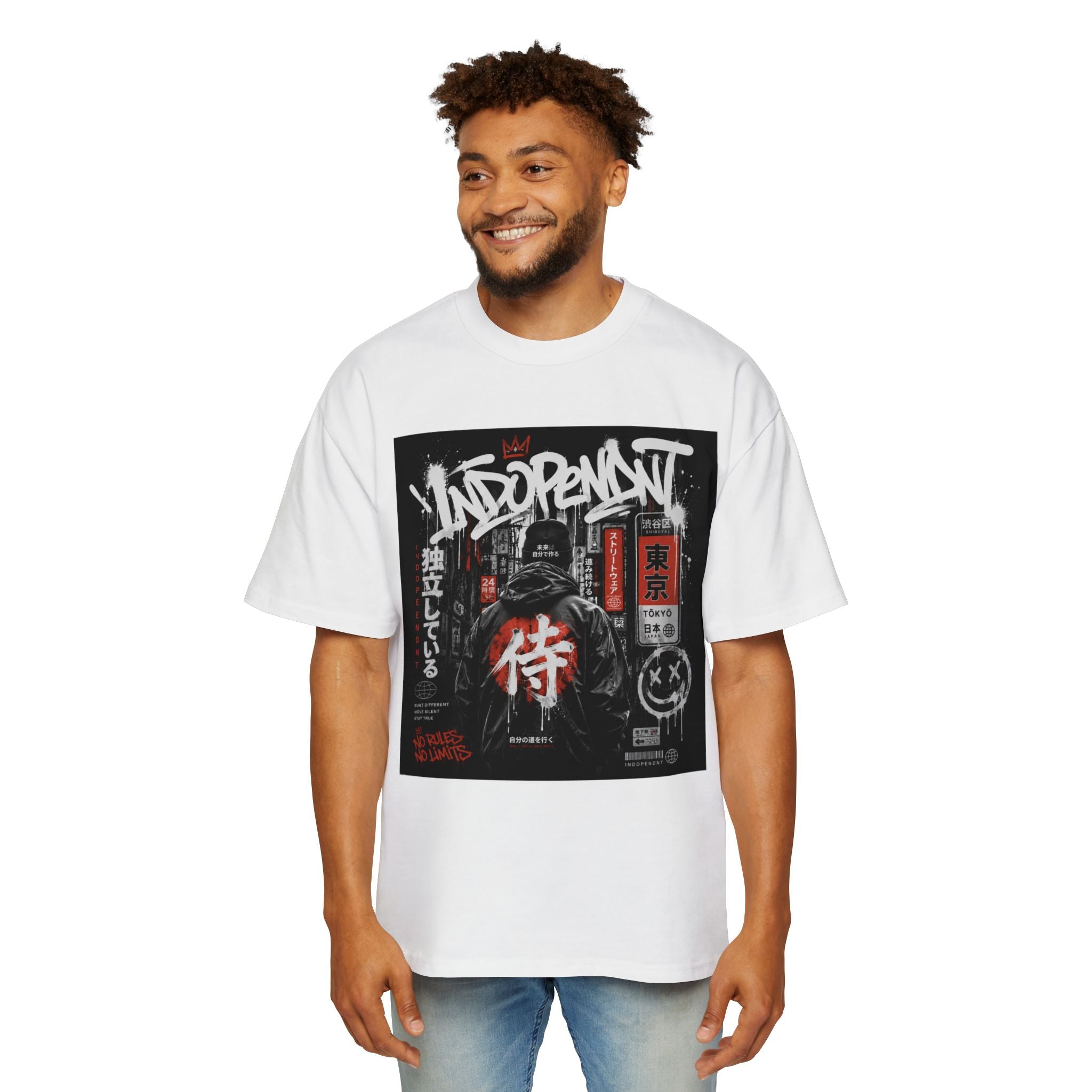 Samurai Graphic Tee — Independent Tokyo Streetwear Shirt (Men's Oversized)