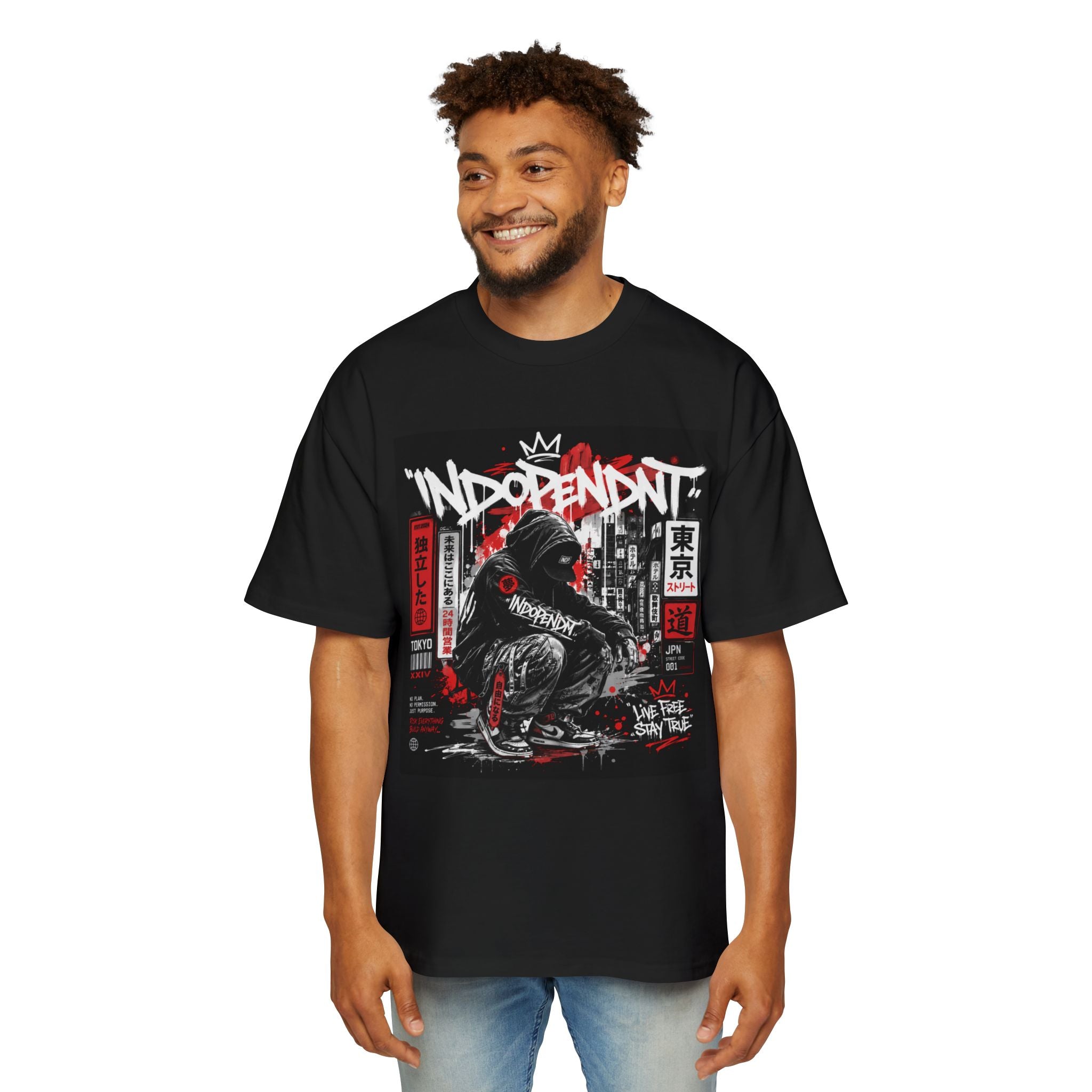 Godzilla Tokyo Streetwear Tee — "Independent" Graphic Oversized T‑Shirt