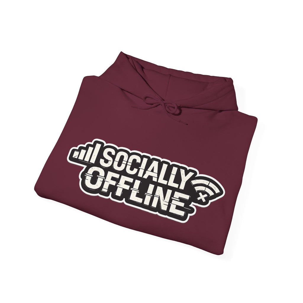 Socially Offline Hoodie — Funny Introvert Graphic Pullover