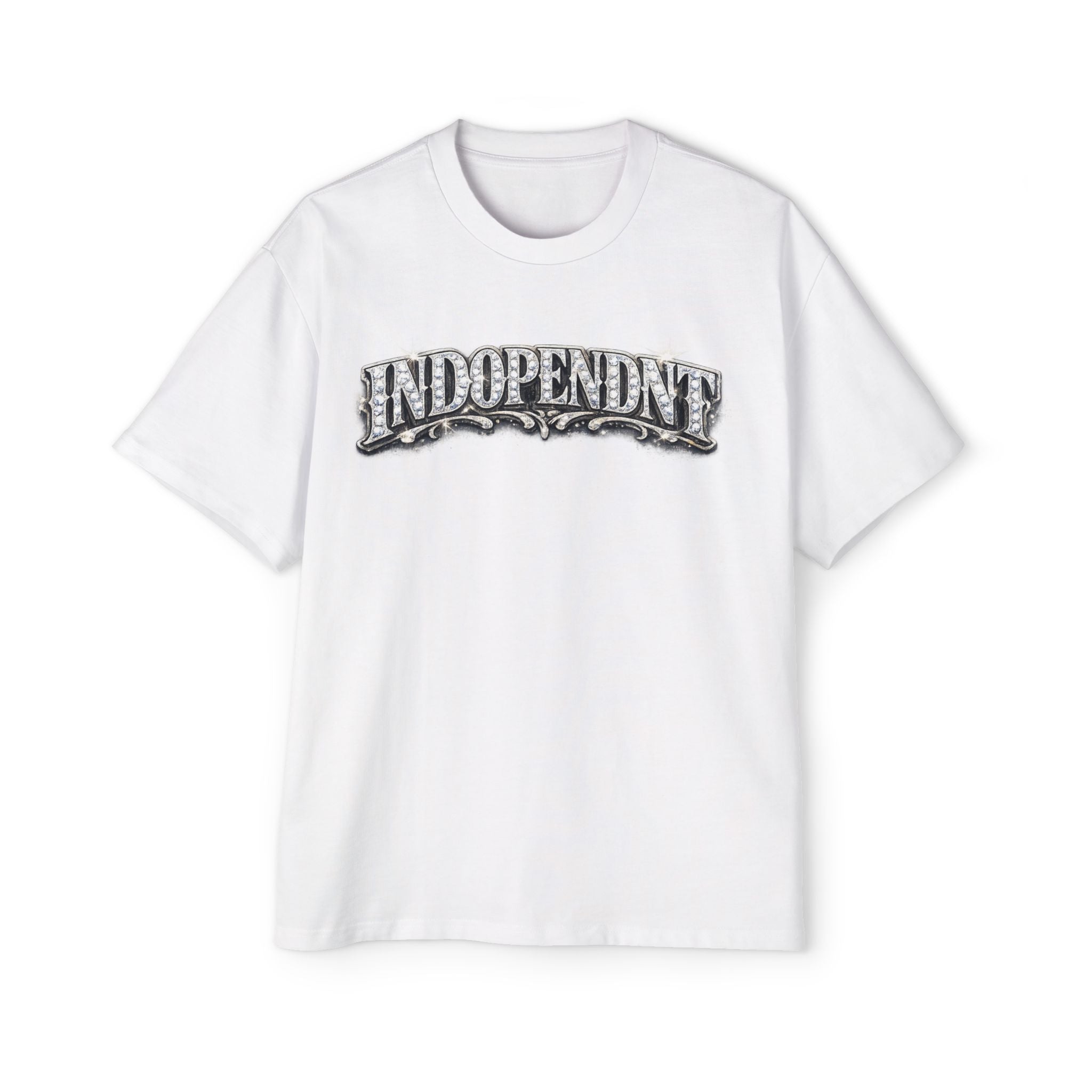 Independent Graphic Tee — Men's Oversized White T-Shirt