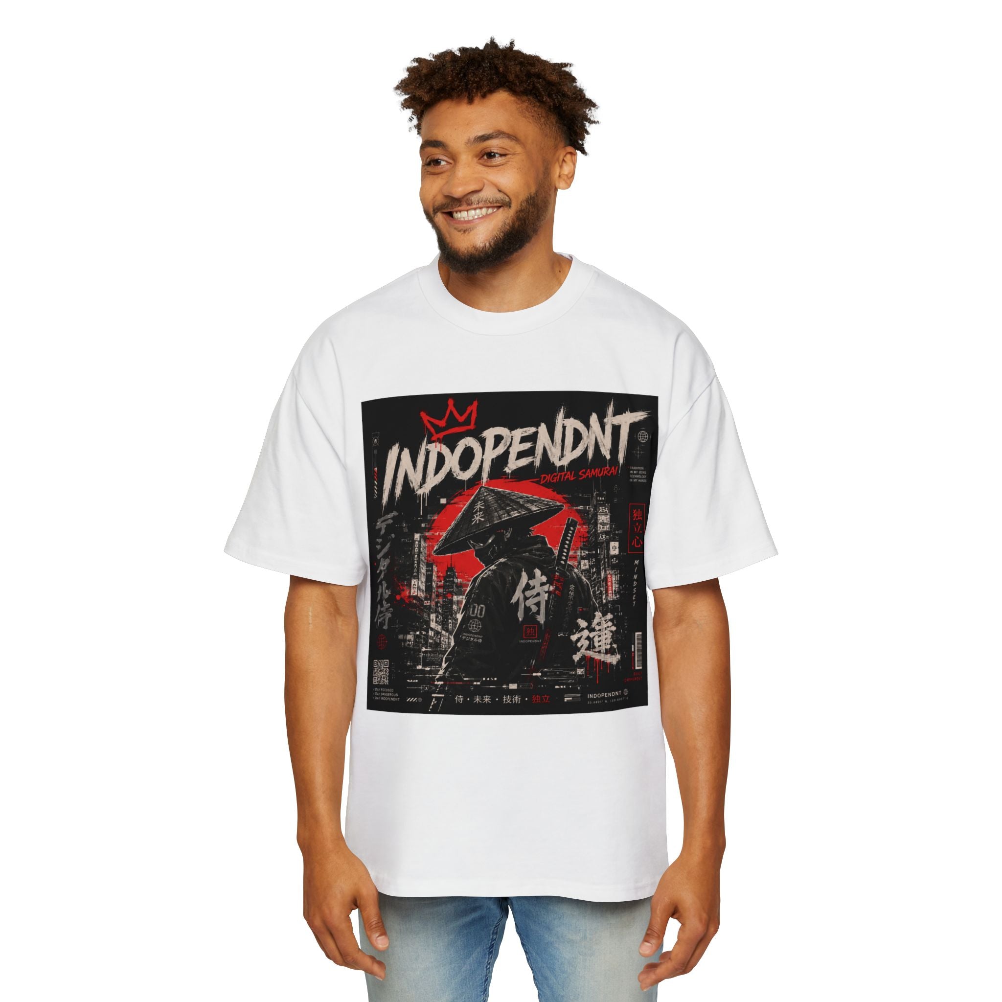 Independent Samurai Graphic Tee — Japanese Streetwear Oversized T-Shirt