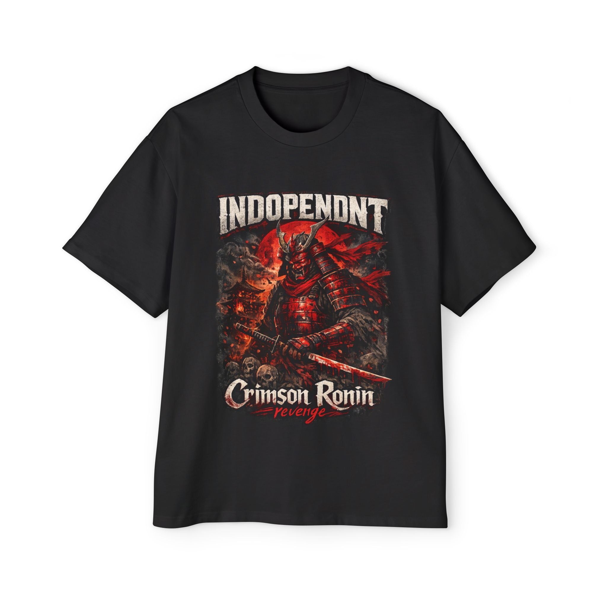 Independent Crimson Ronin Samurai Tee — Men's Oversized Graphic T-Shirt