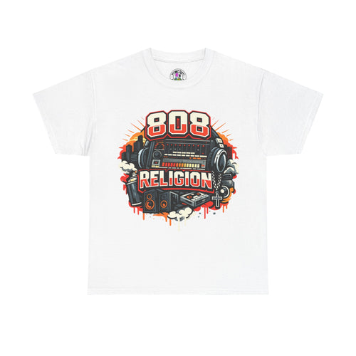 808 Religion T‑Shirt - Vintage Drum Machine Graphic Tee for Music Producers & Beatmakers