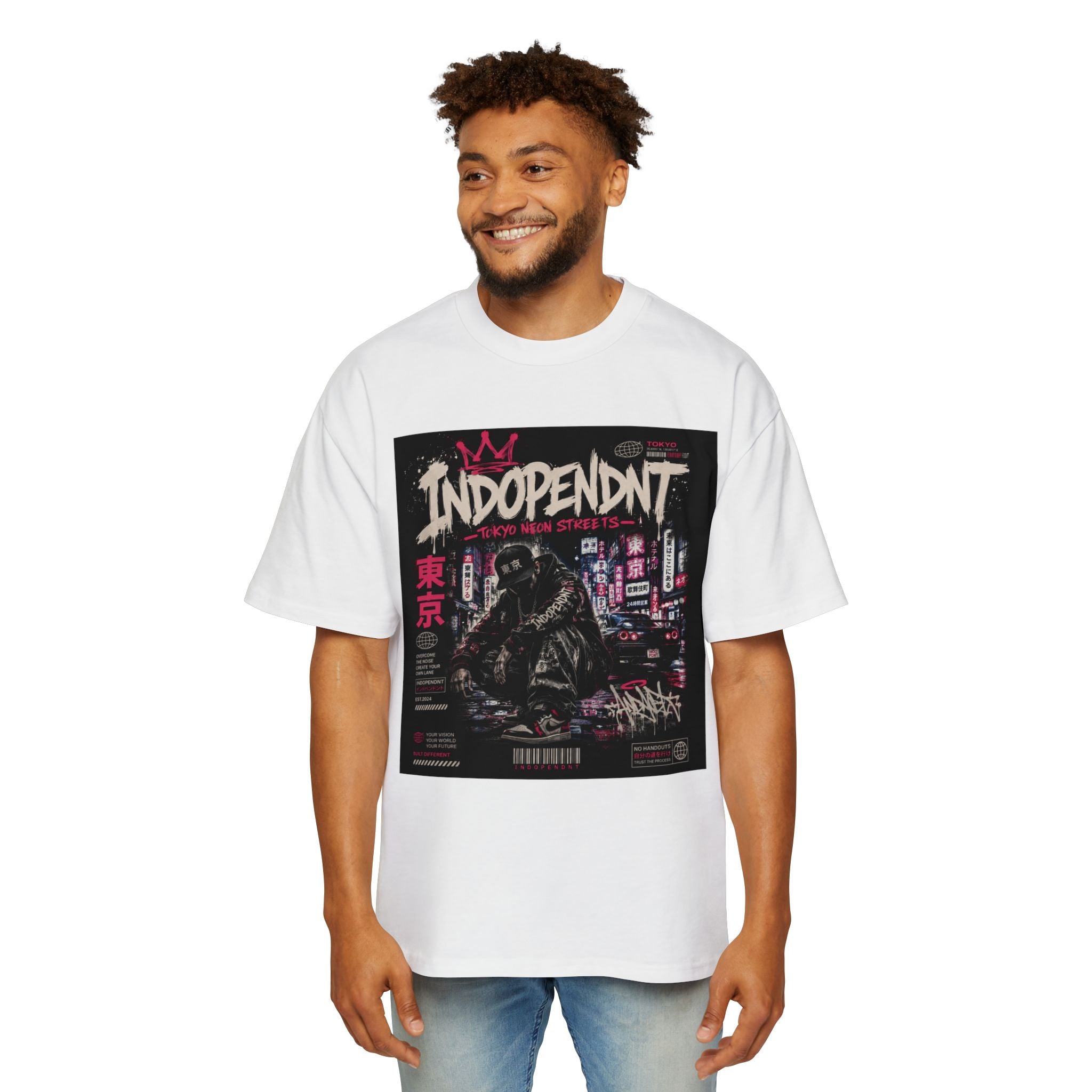 Independent Tokyo Streetwear Tee — Godzilla-Inspired Graphic Oversized T-Shirt