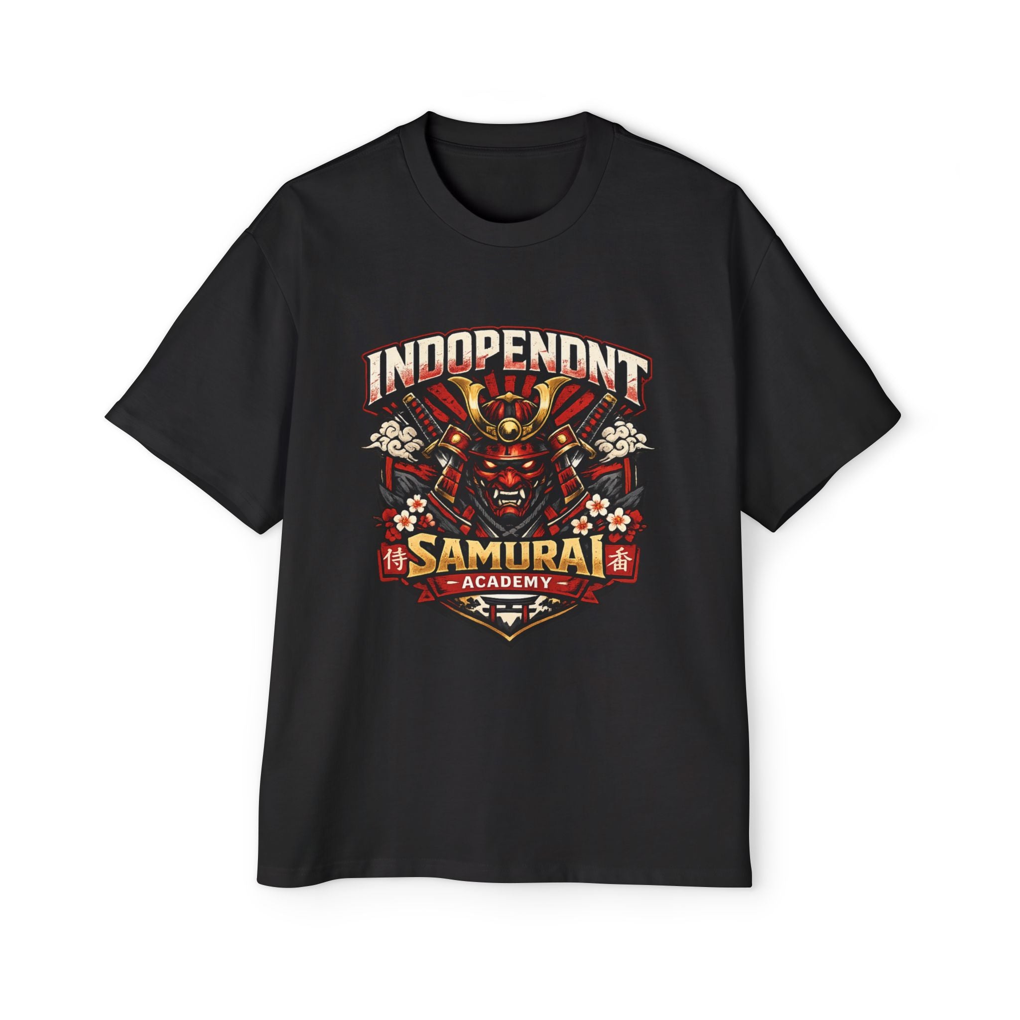 Samurai Academy Graphic Tee — "Independent" Men's Oversized T-Shirt