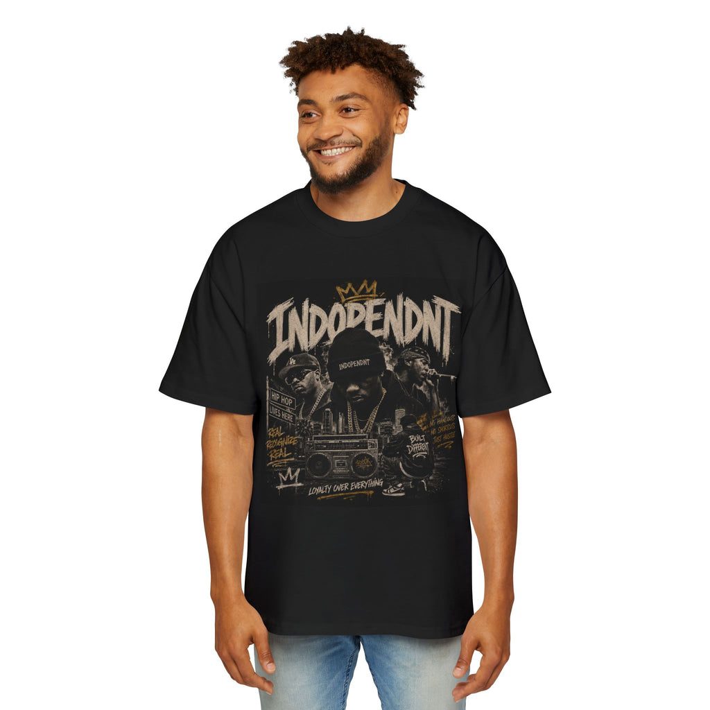 Independent Vintage Hip-Hop Tee – Men's Oversized Graphic Shirt