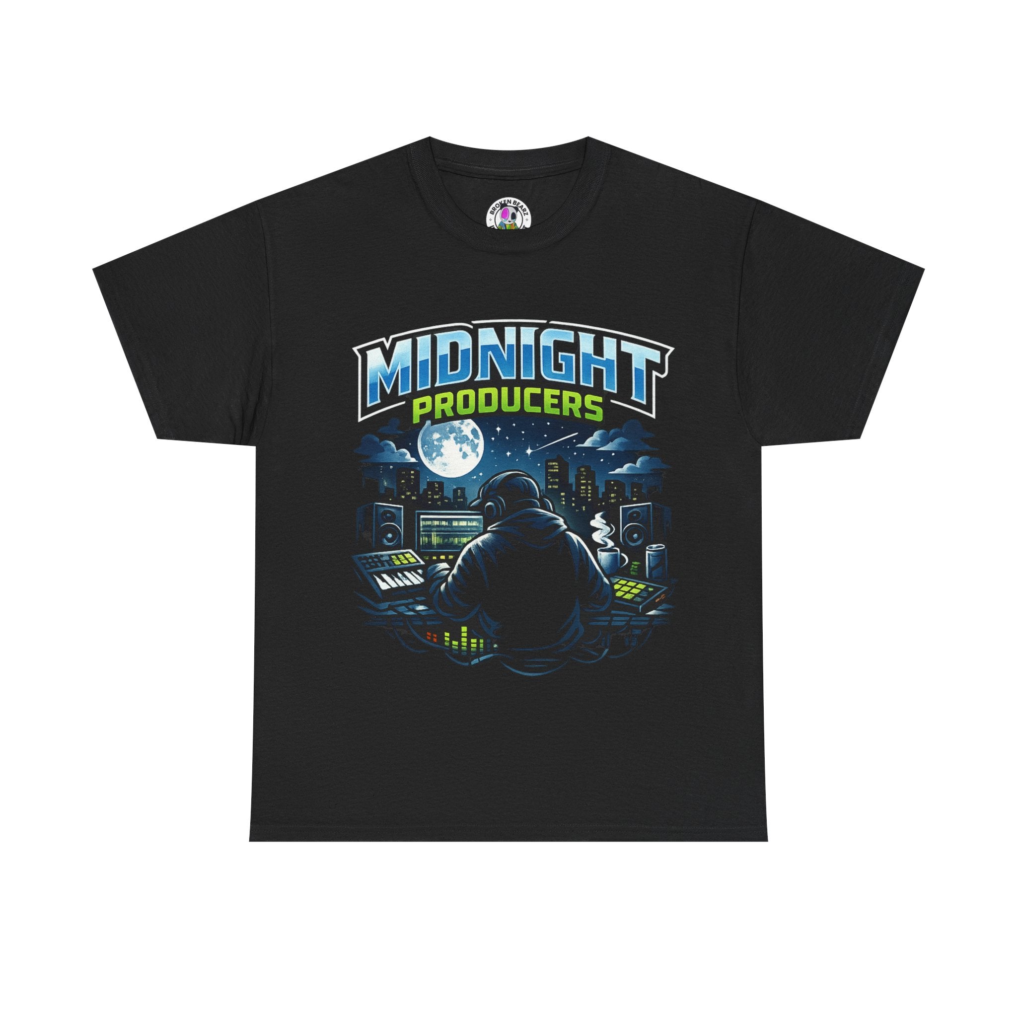 Midnight Producers Graphic Tee — Music Producer Studio Night T-Shirt