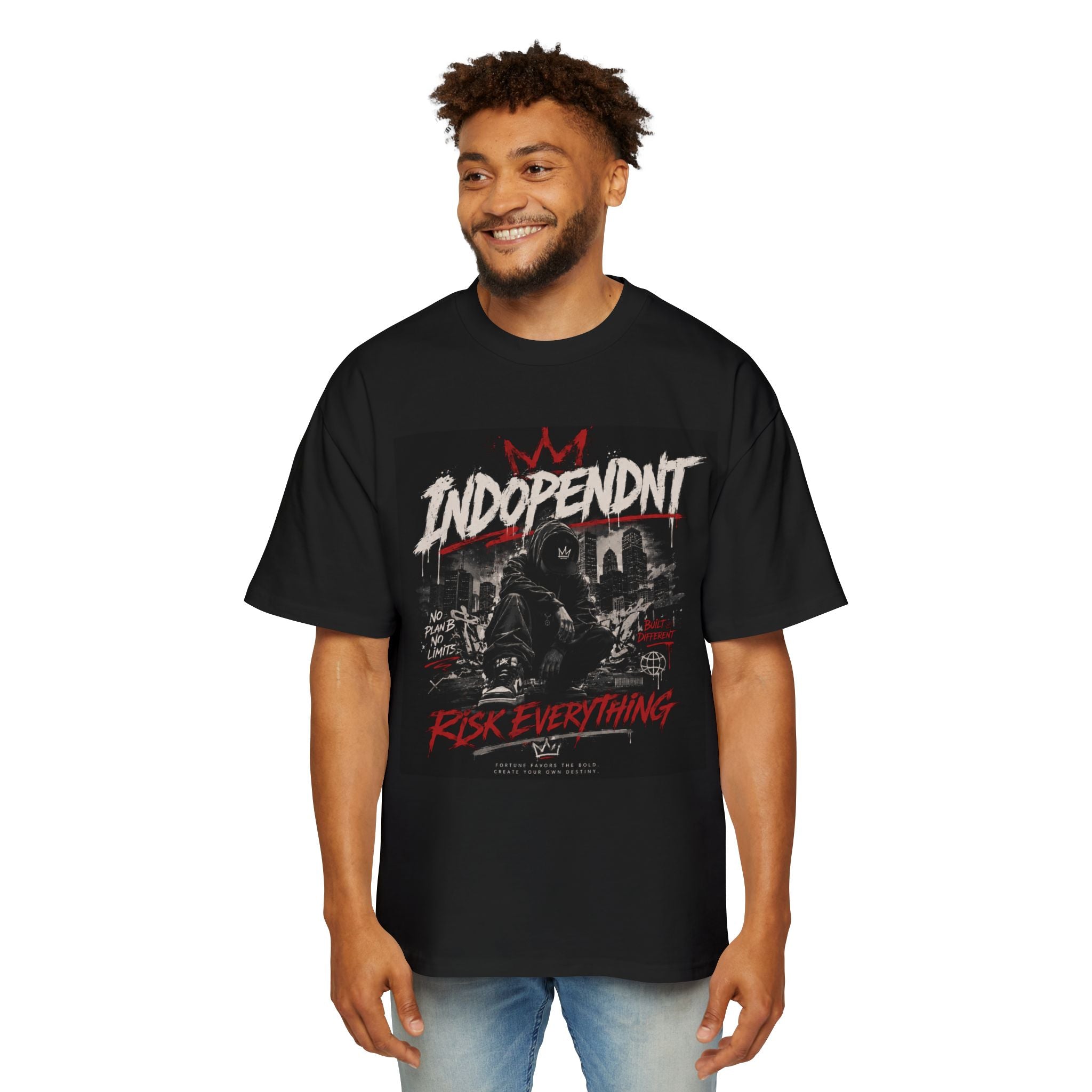 Independent 'Risk Everything' Graphic Tee — Men's Oversized Streetwear