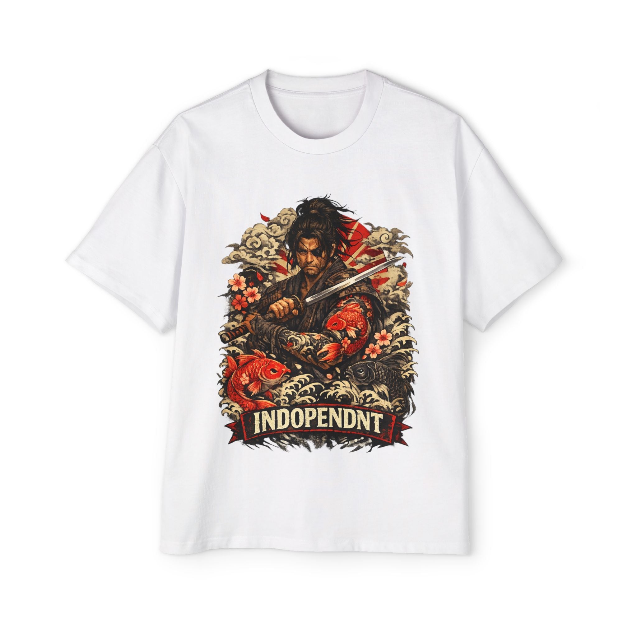 Samurai Warrior Graphic Tee — "Indopendt" Retro Japanese Tattoo Design