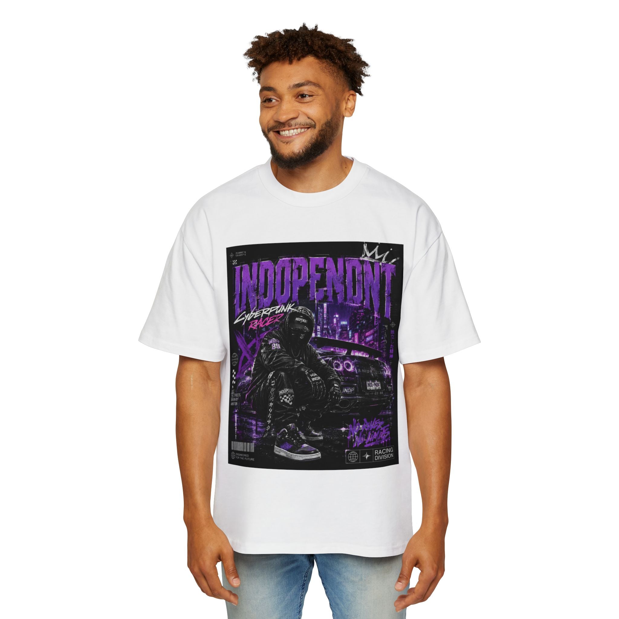 Independent Nightlife Graphic Tee — Purple Streetwear Oversized T-Shirt