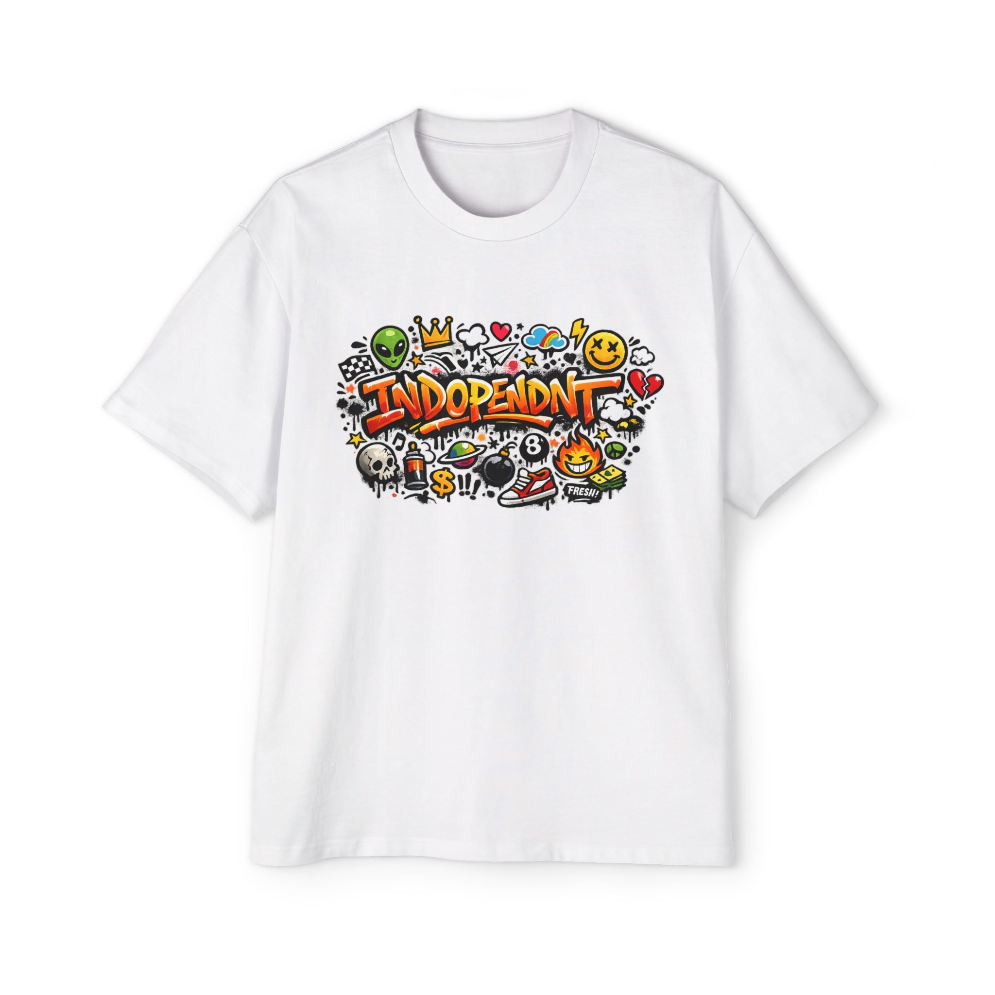 Independent Graffiti Graphic Tee — Men's Oversized Streetwear Shirt