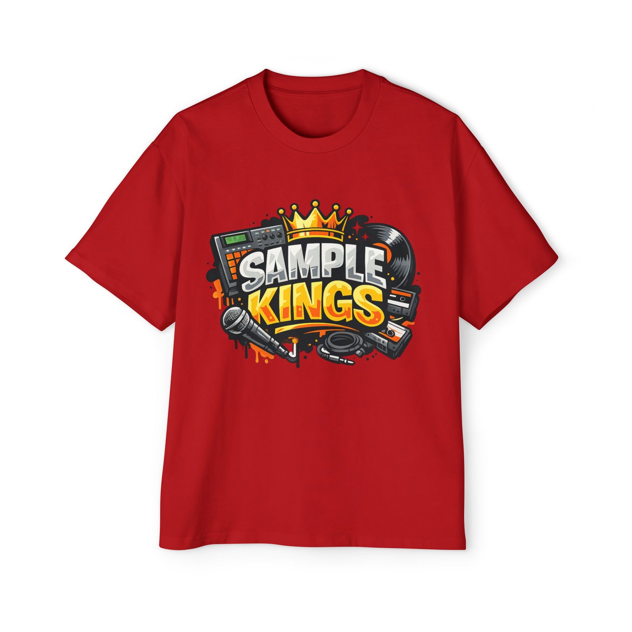 Sample Kings Graphic Tee — Retro DJ Hip-Hop Crown Design