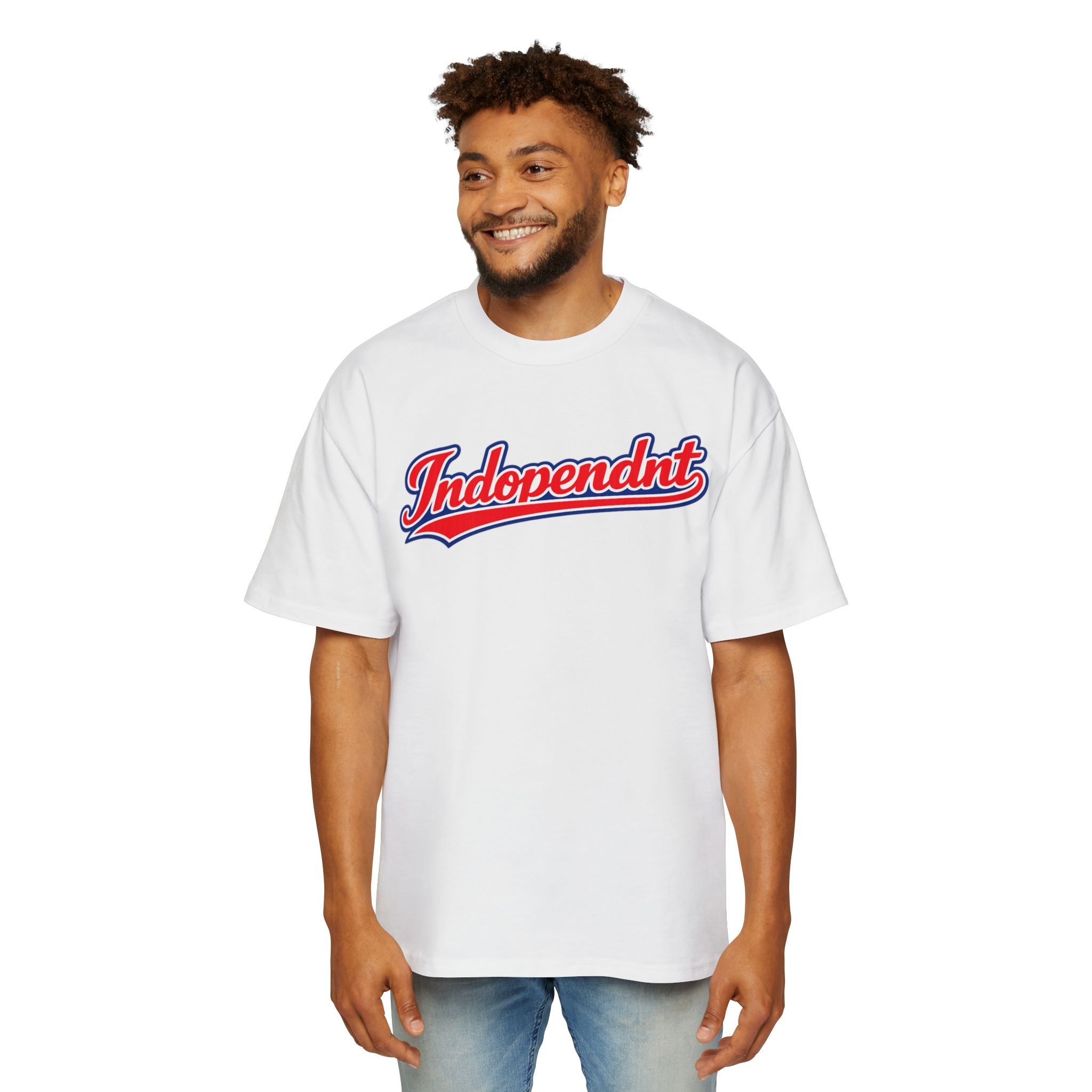 Graphic Tee — "Indopendnt" Retro Script Baseball Shirt