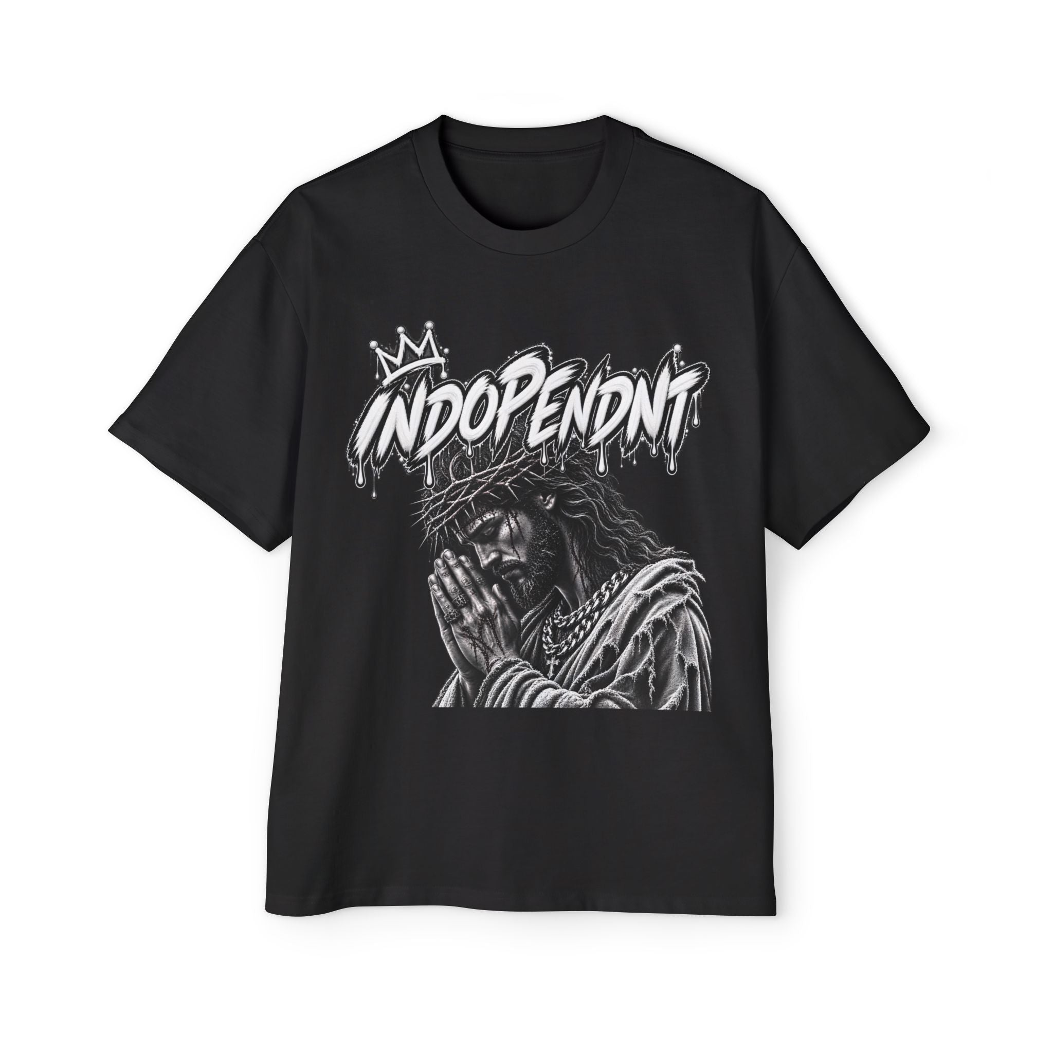 Independent King Graphic Tee — Praying Jesus Illustration