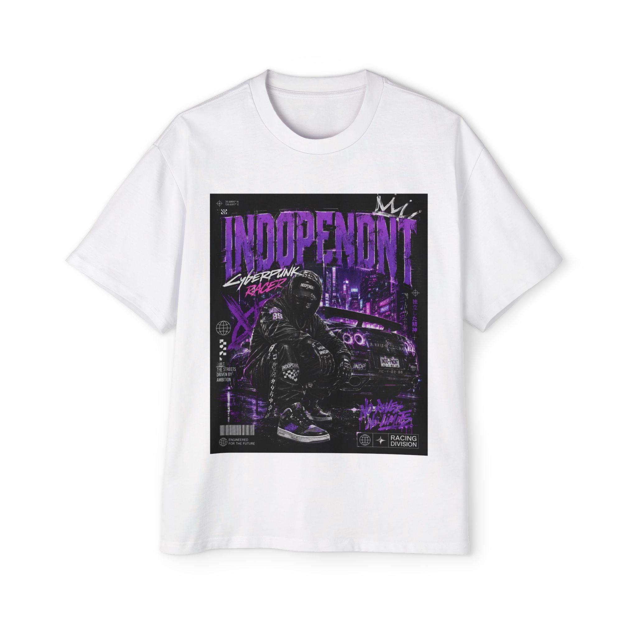 Independent Nightlife Graphic Tee — Purple Streetwear Oversized T-Shirt