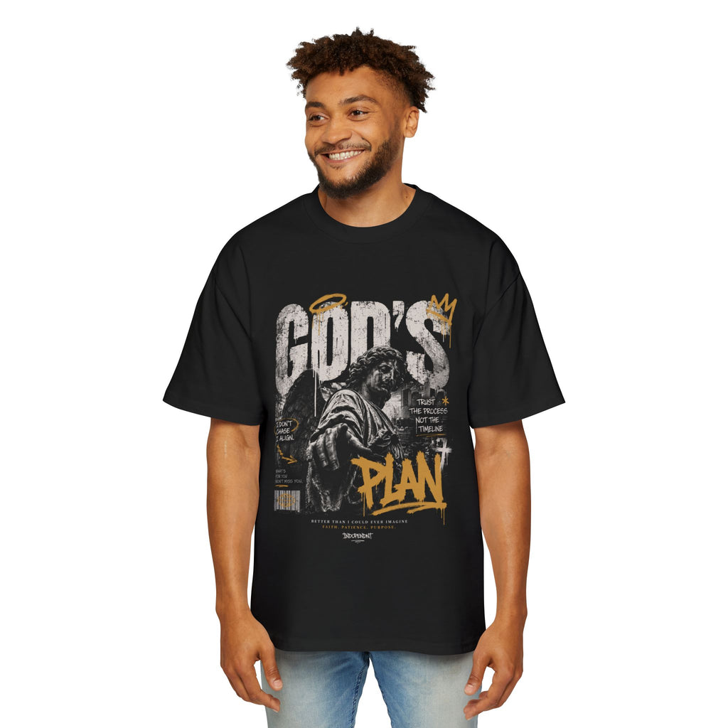 God's Plan Graphic Tee — Mens Oversized Faith T-Shirt