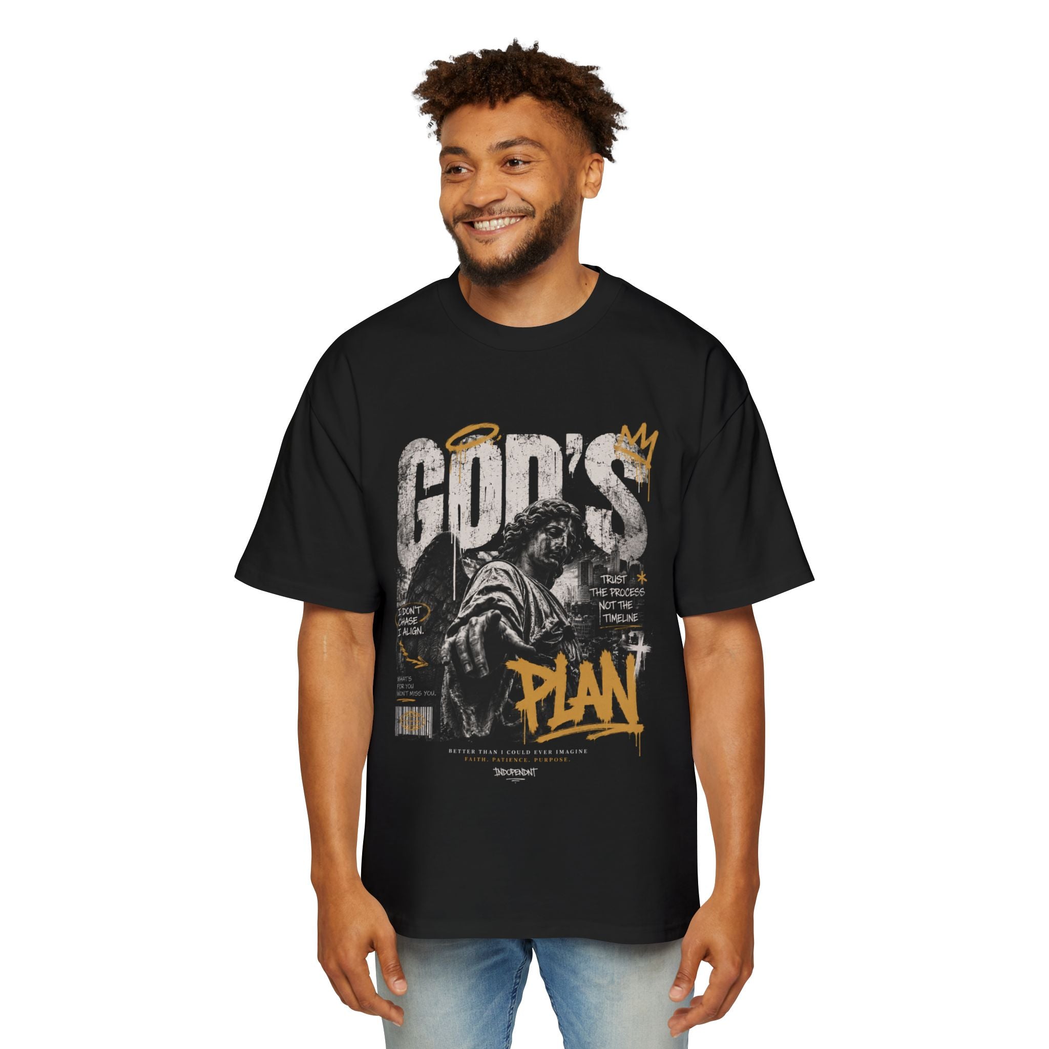 God's Plan Graphic Tee — Mens Oversized Faith T-Shirt
