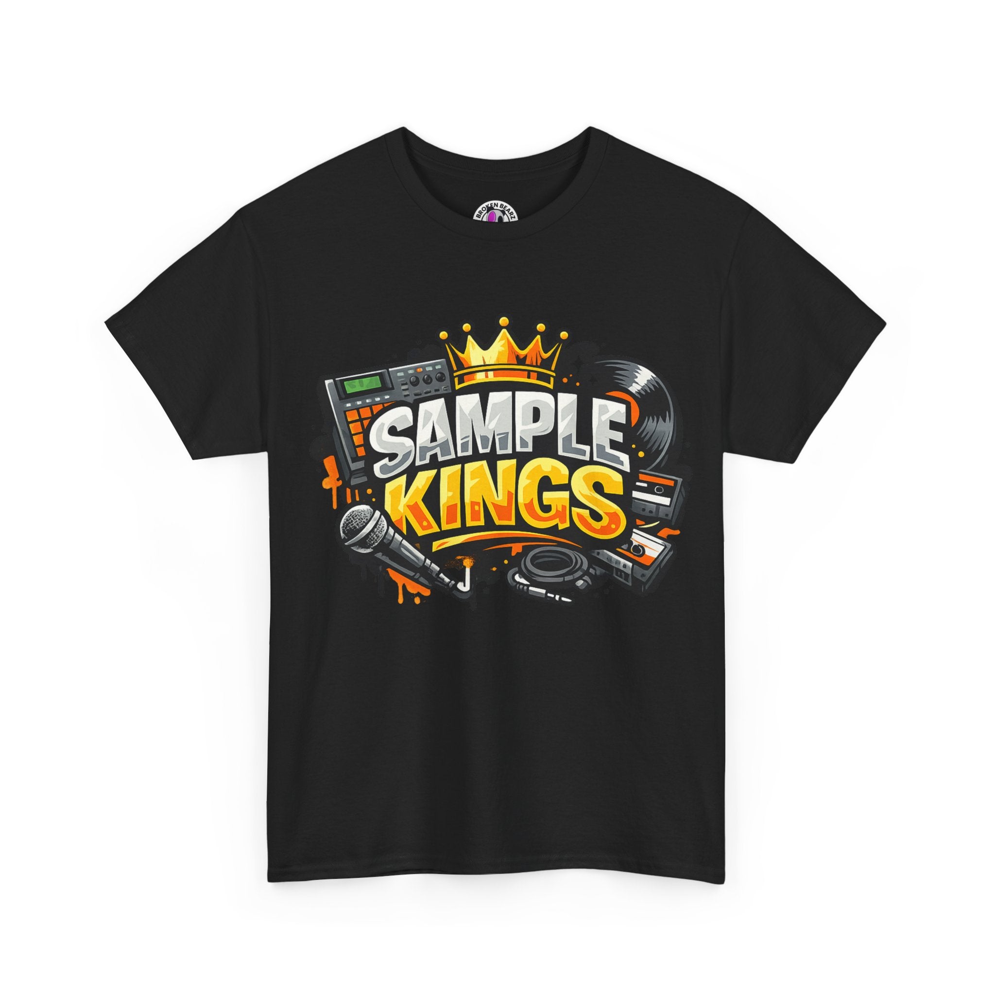 Sample Kings T-Shirt — DJ Vinyl Music Tee with Crown Graphic