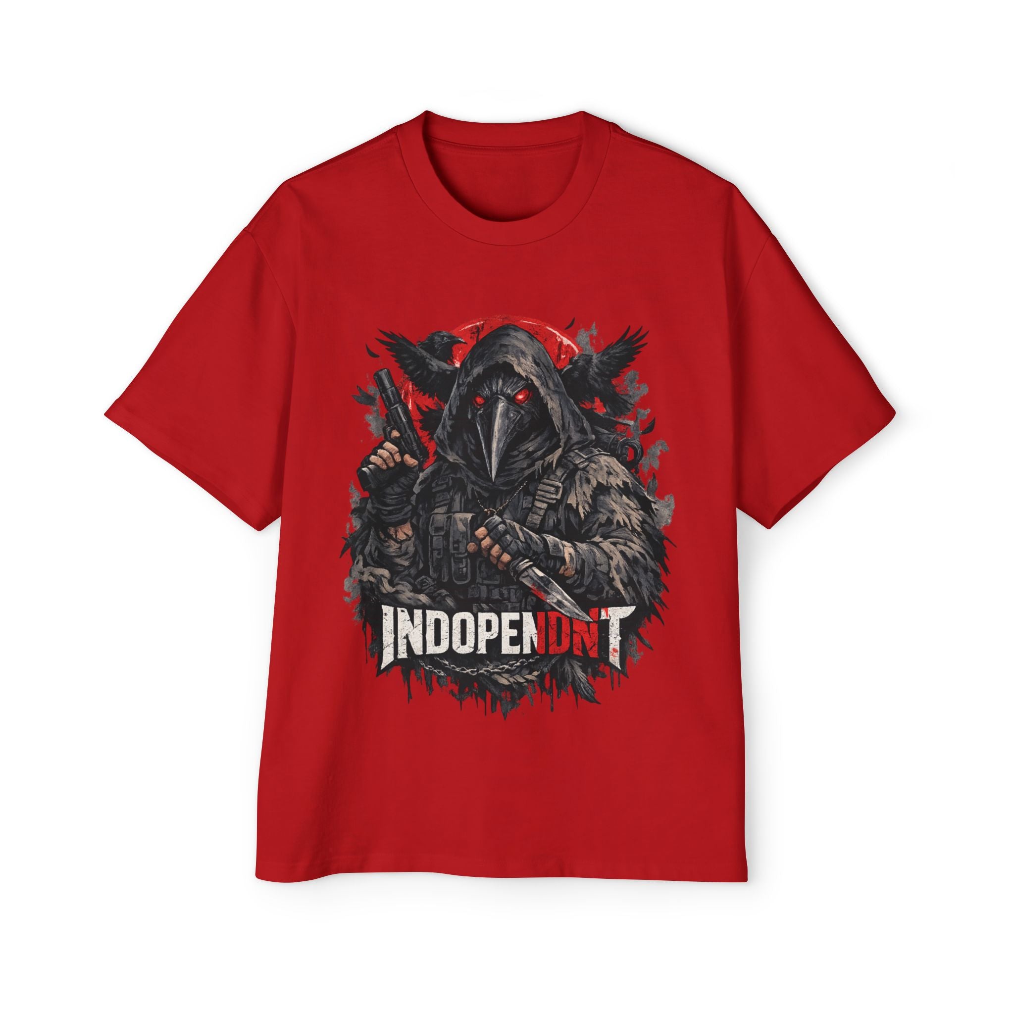 Raven Reaper Graphic Tee — "Independent" Oversized Men's T-Shirt