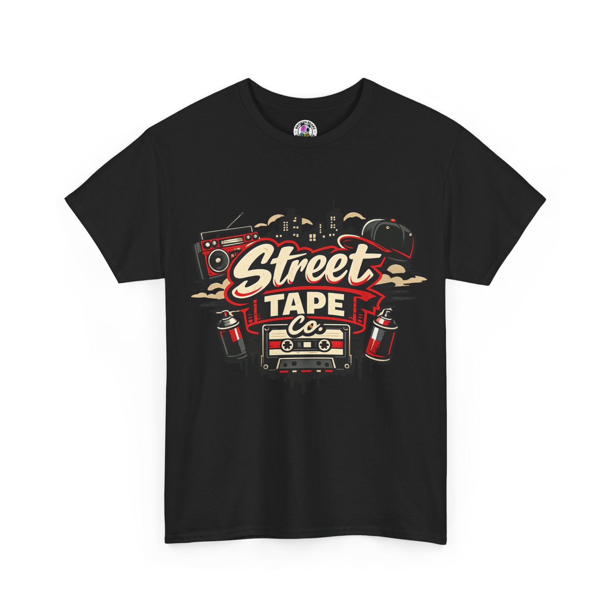 Street Tape Co. Graphic Tee – Retro Boombox Cassette Hip Hop T-Shirt