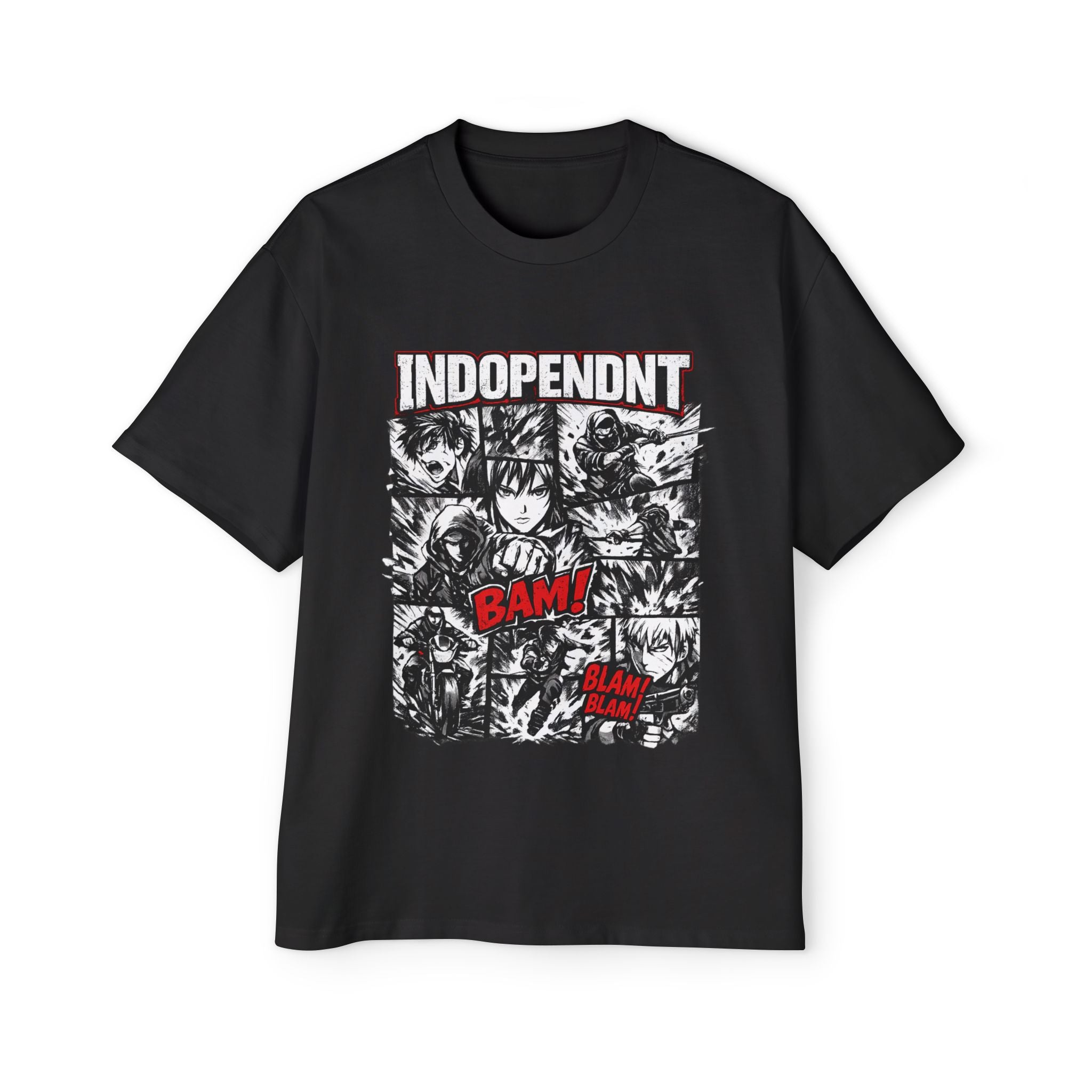 Indopendt Comic Panel Tee — "BAM!" Graphic Oversized Men’s Shirt