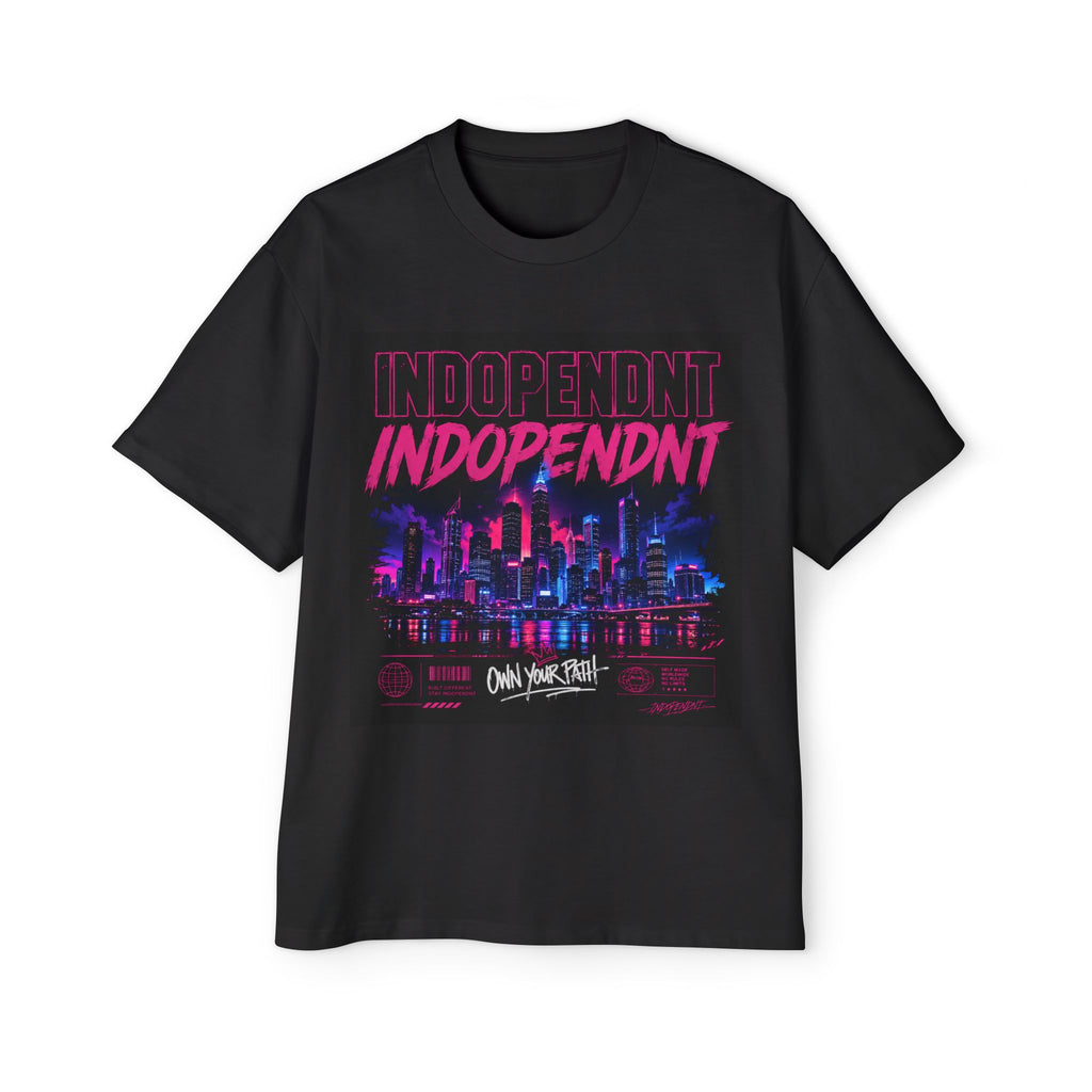 Indopendnt Neon City Tee — Retro Cyberpunk Men’s Graphic T-Shirt