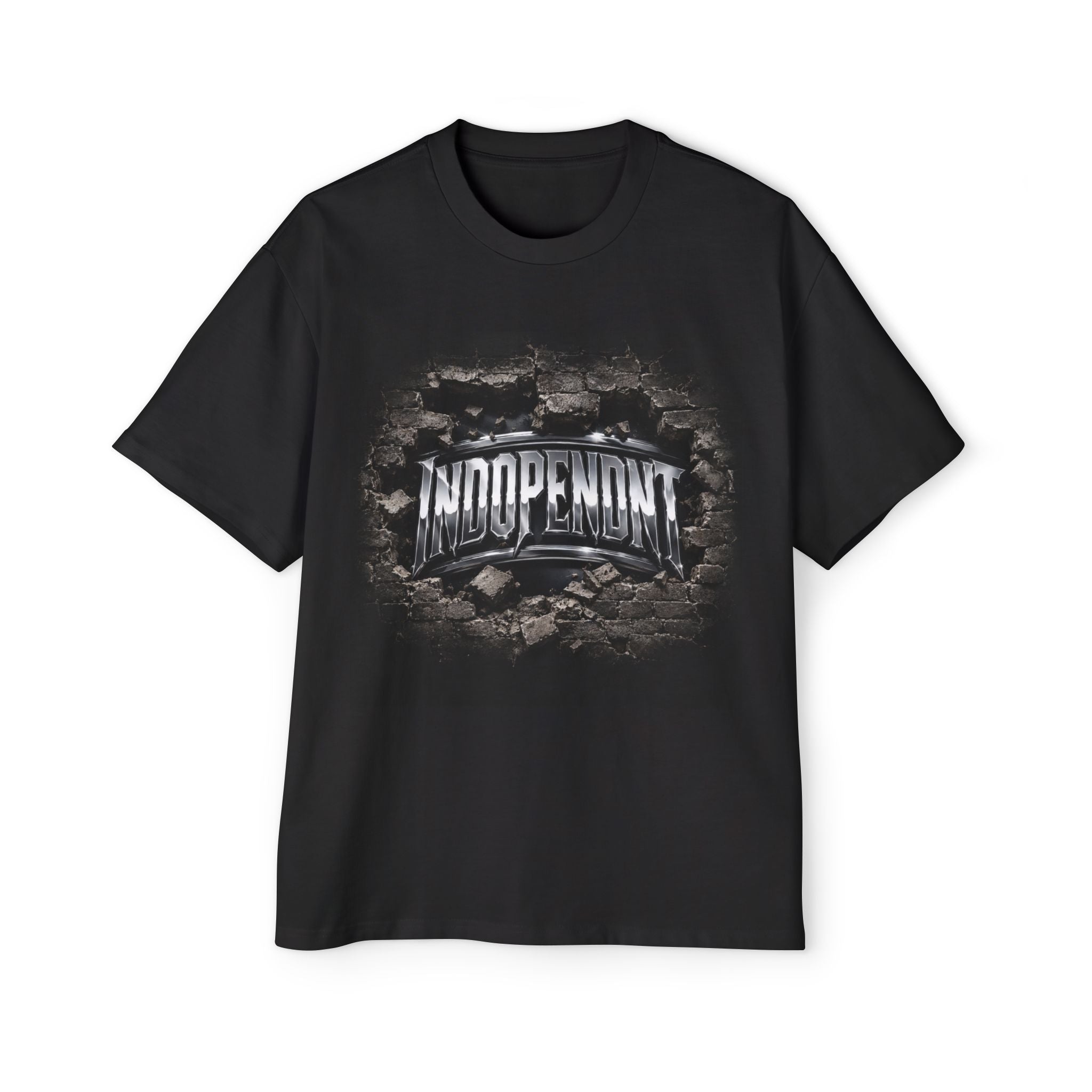 Independent Brick-Wall Graphic Tee — Men's Oversized Streetwear