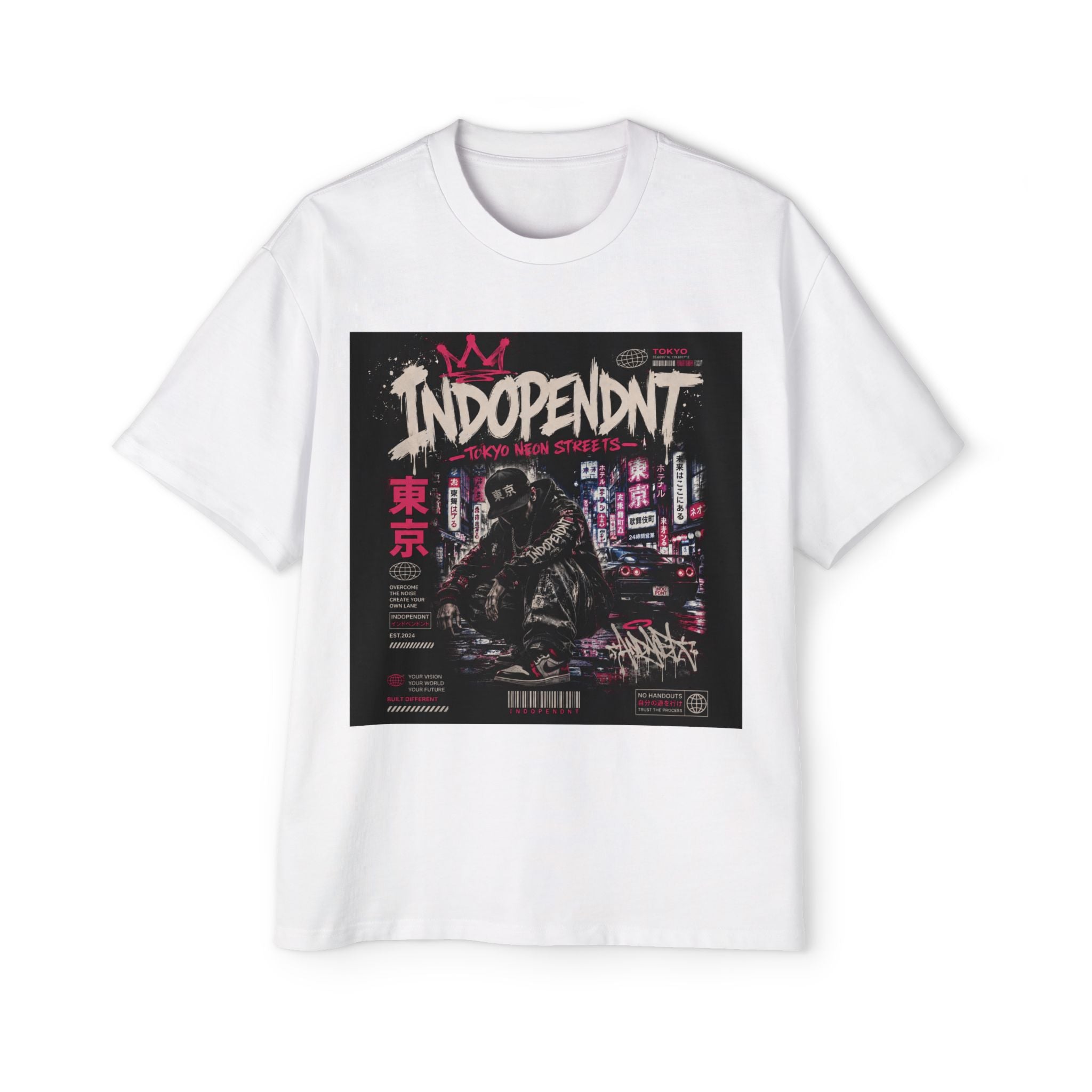 Independent Tokyo Streetwear Tee — Godzilla-Inspired Graphic Oversized T-Shirt