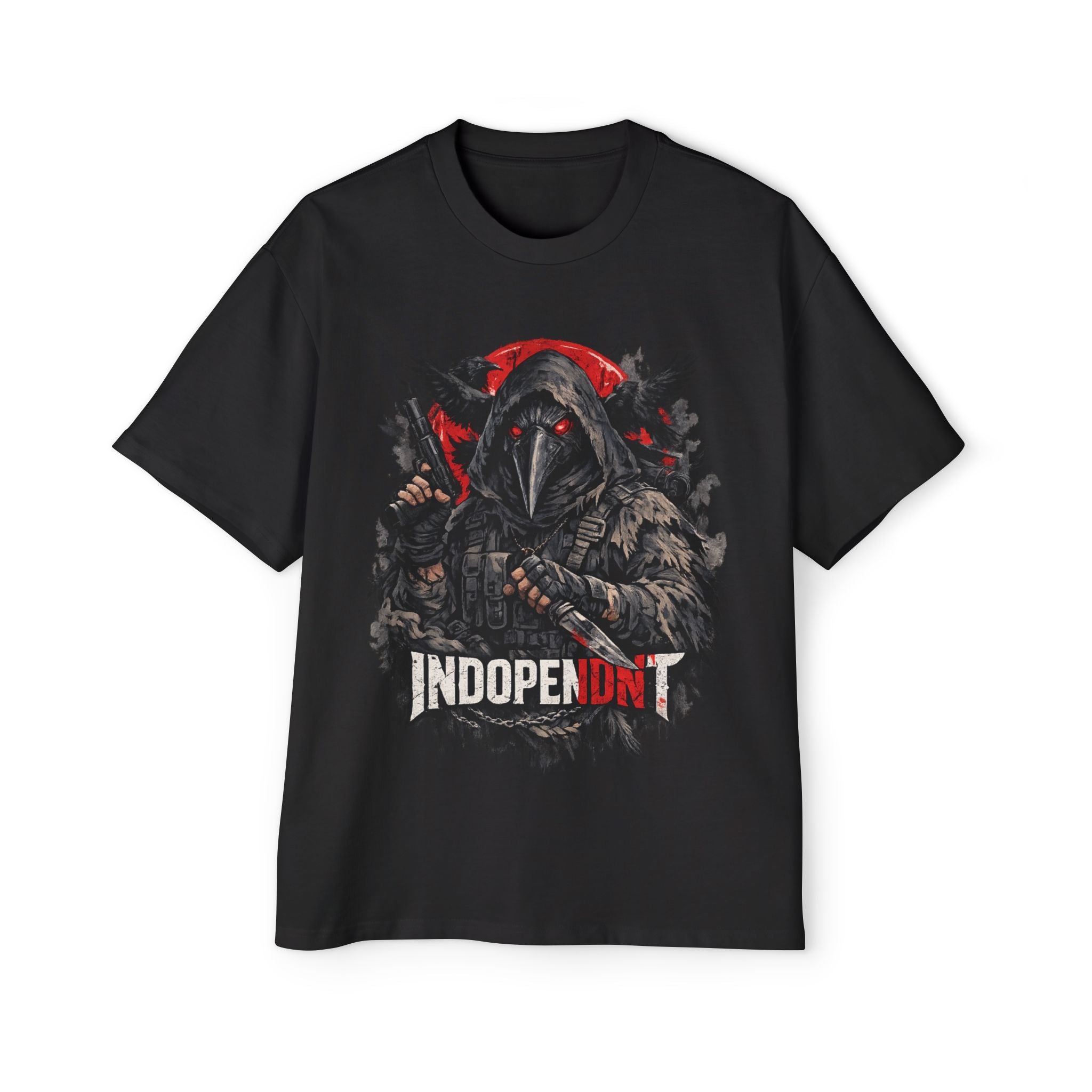 Raven Reaper Graphic Tee — "Independent" Oversized Men's T-Shirt