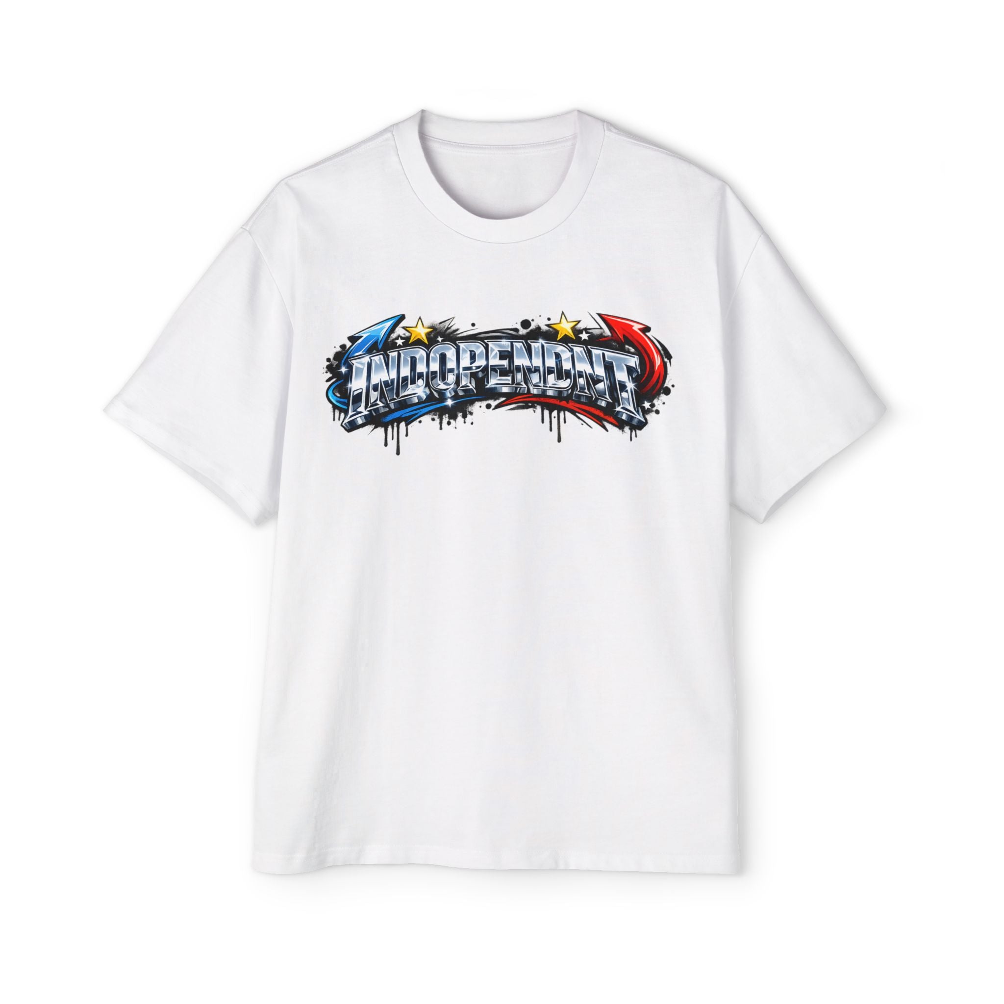 Graphic Tee — 'Underground' Street Graffiti Design (White Oversized)